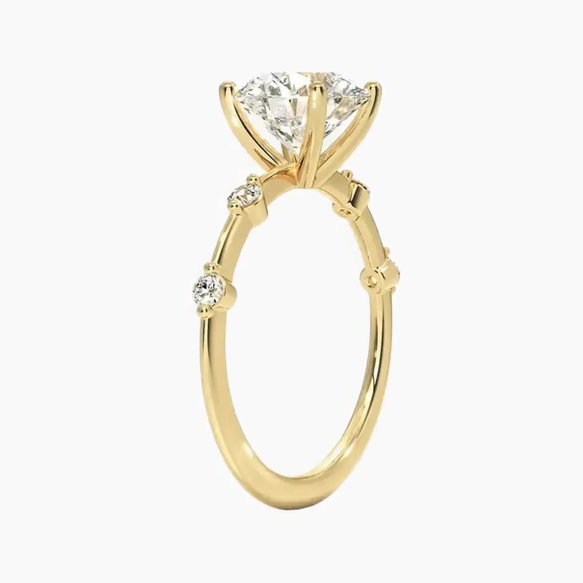 Cordelia 2.5 Carat Round Cut Solitaire Lab Grown Diamond Ring in 18K Yellow Gold - View 2