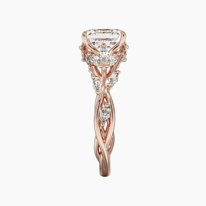 Florence 2 Carat Asscher Cut Solitaire Lab Grown Diamond Ring in 14K Yellow Gold - View 9
