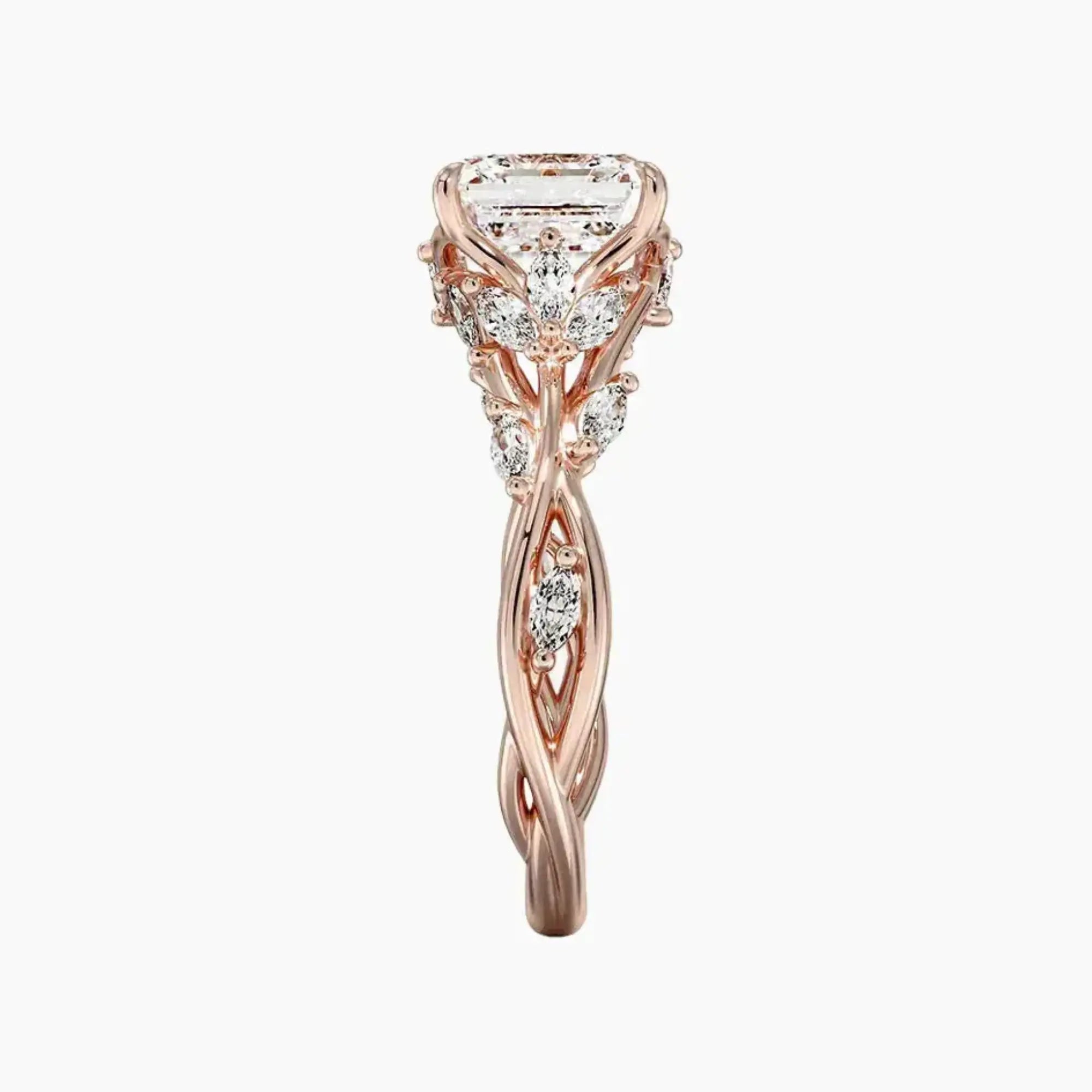 Florence 3.5 Carat Asscher Cut Solitaire Lab Grown Diamond Ring in 10K Yellow Gold - View 9