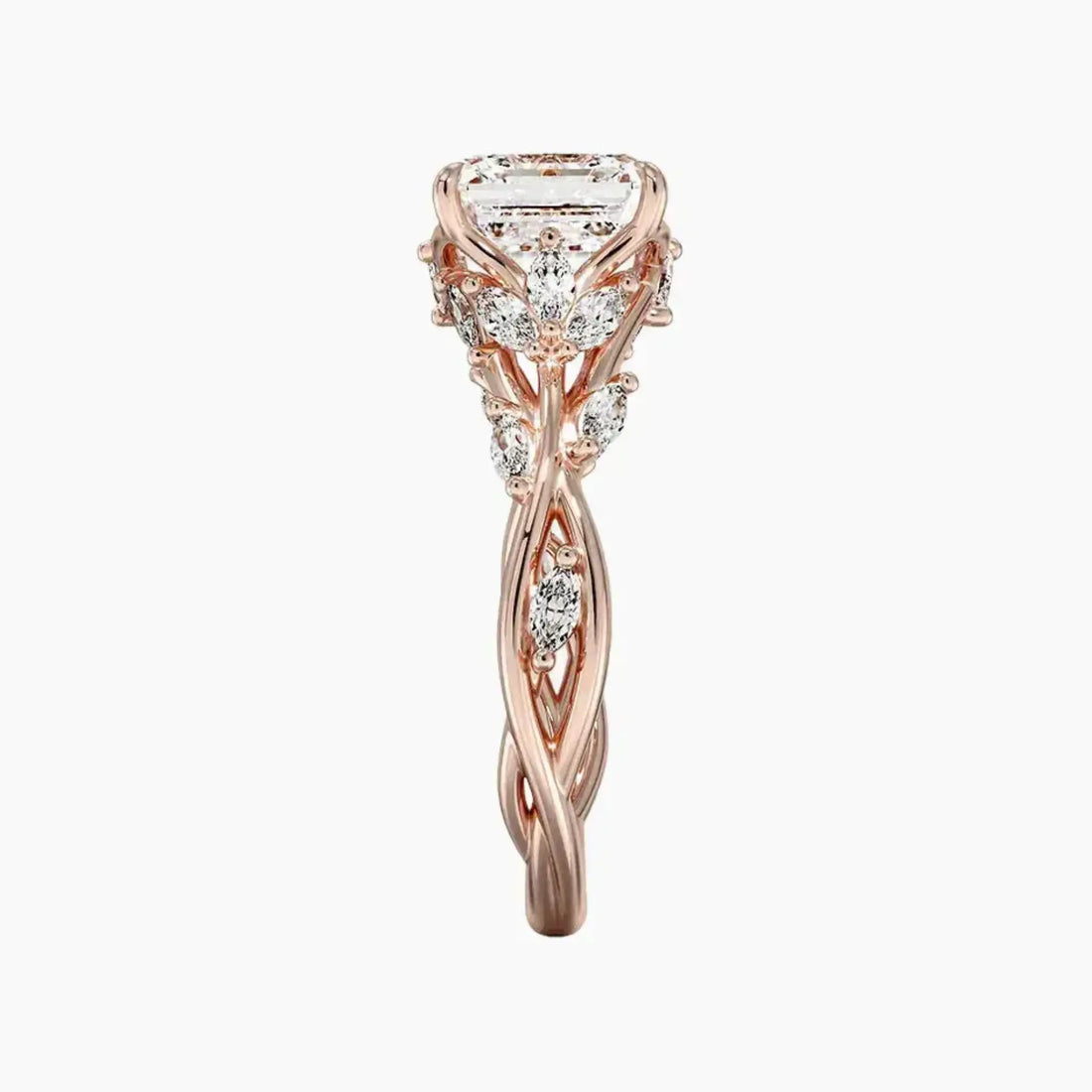 Florence 3 Carat Asscher Cut Solitaire Lab Grown Diamond Ring in 18K White Gold - View 6