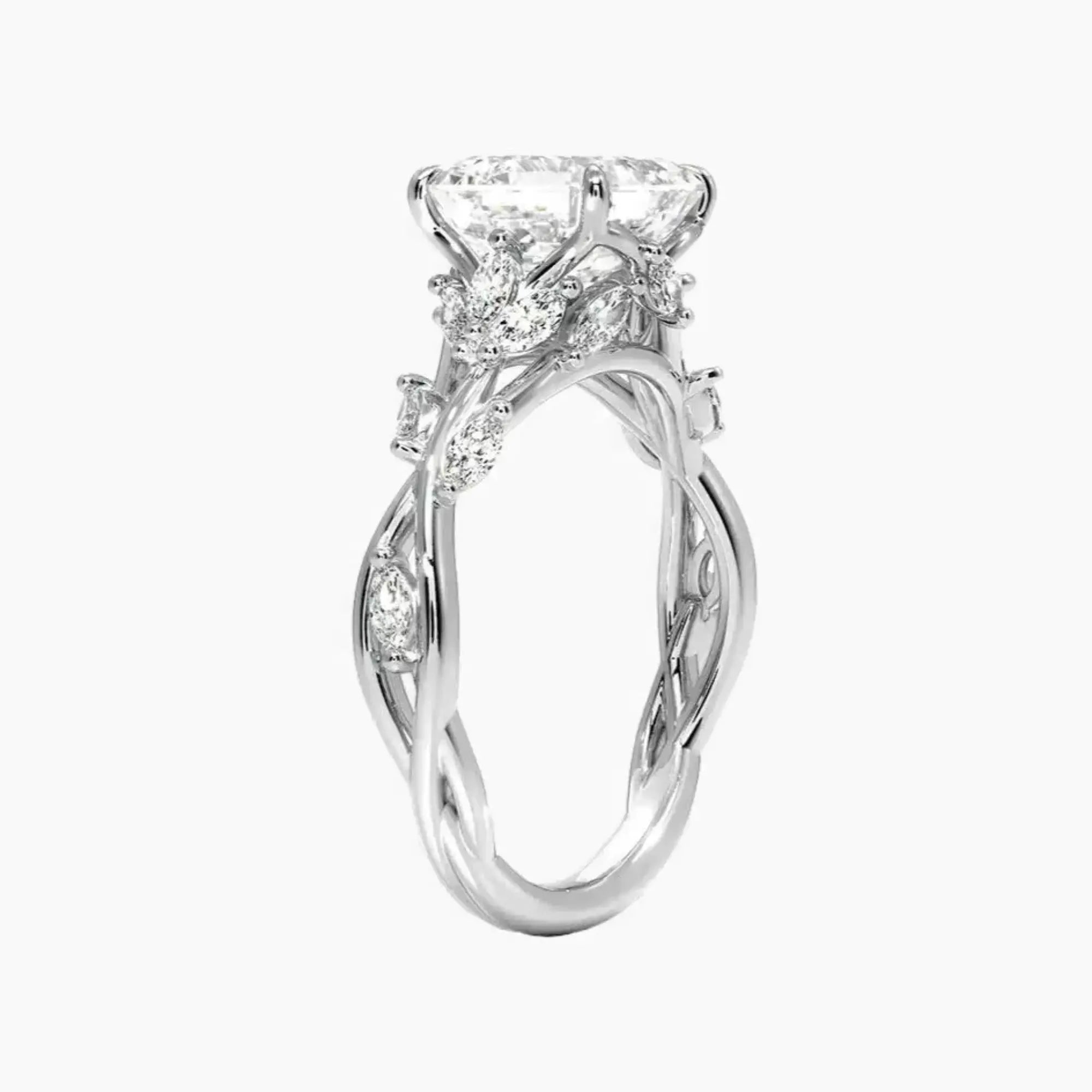Florence 1.5 Carat Asscher Cut Solitaire Lab Grown Diamond Ring in Platinum - View 2