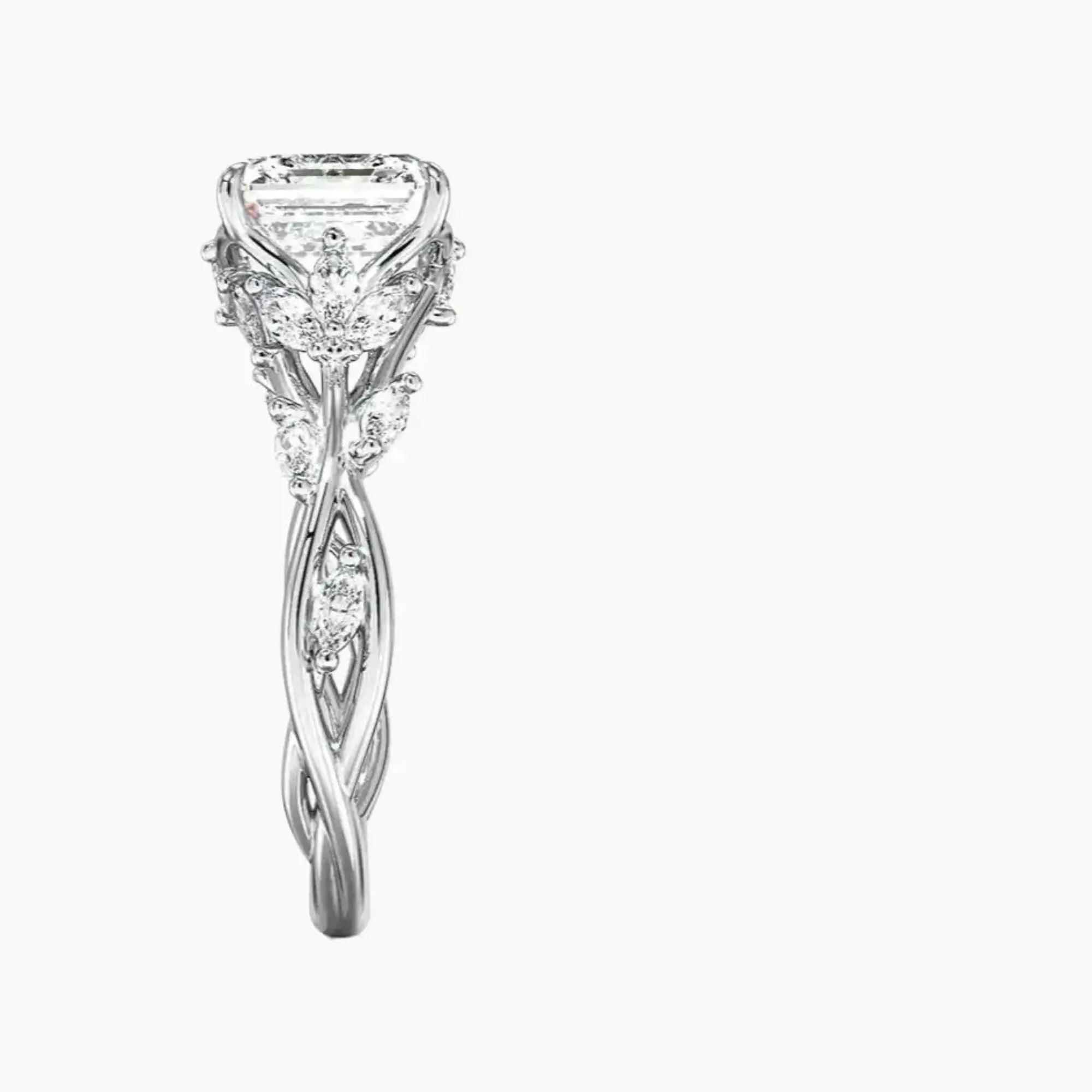 Florence 2.5 Carat Asscher Cut Solitaire Lab Grown Diamond Ring in 10K Yellow Gold - View 6