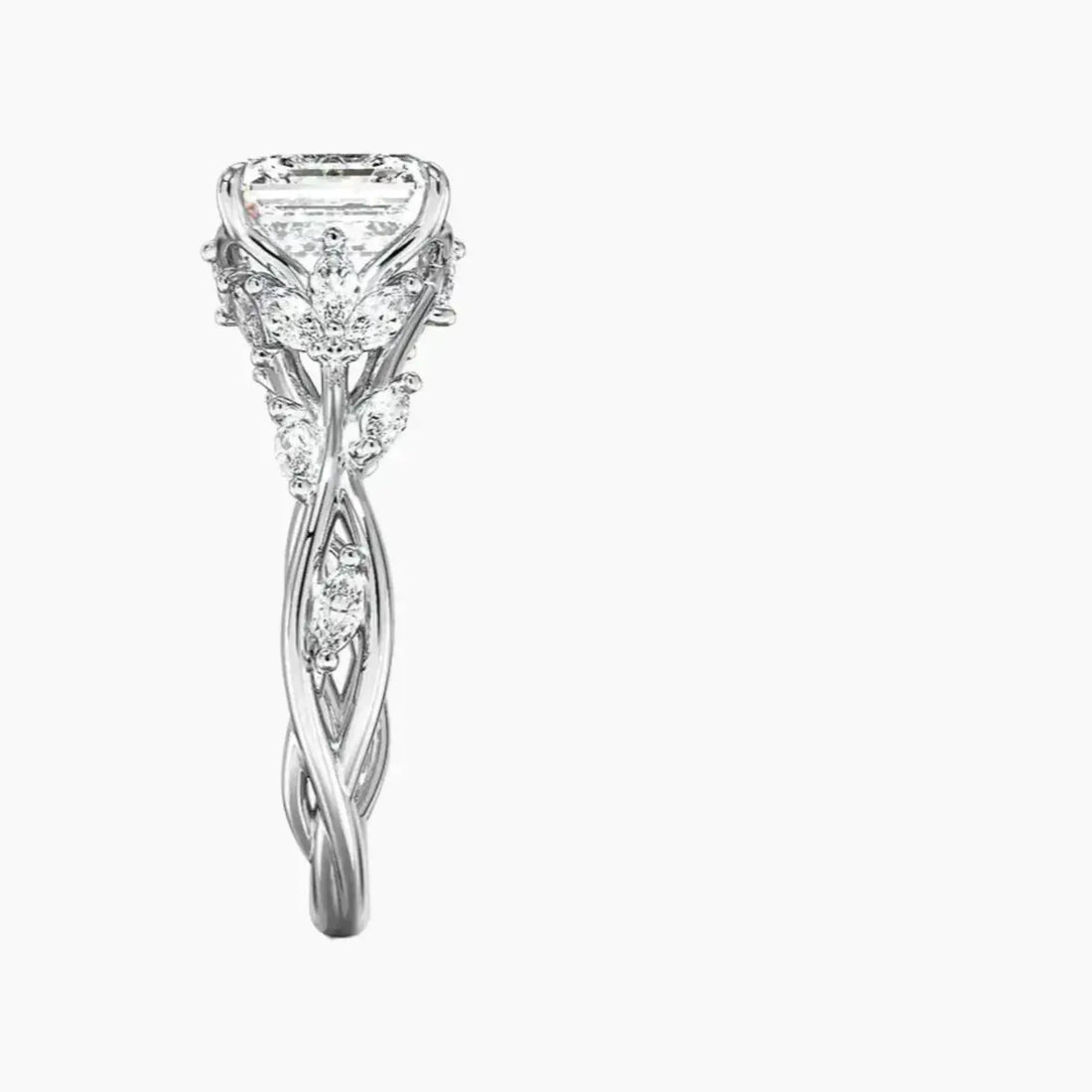 Florence 2.5 Carat Asscher Cut Solitaire Lab Grown Diamond Ring in Platinum - View 3