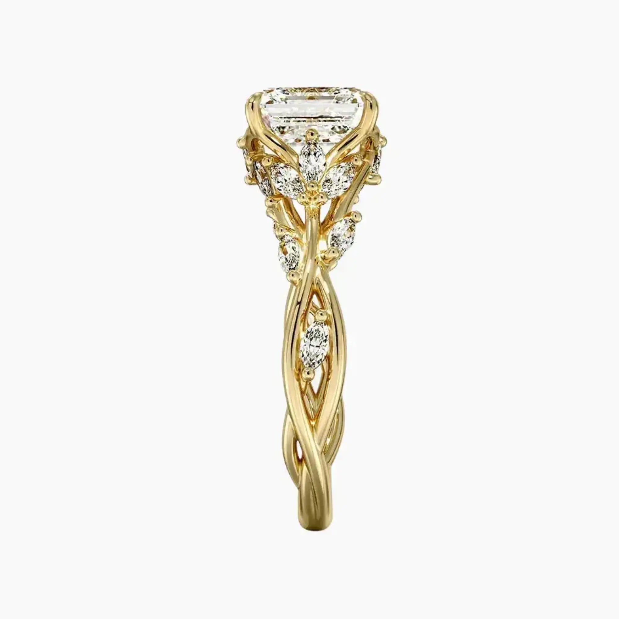 Florence 4 Carat Asscher Cut Solitaire Lab Grown Diamond Ring in 18K Rose Gold - View 9