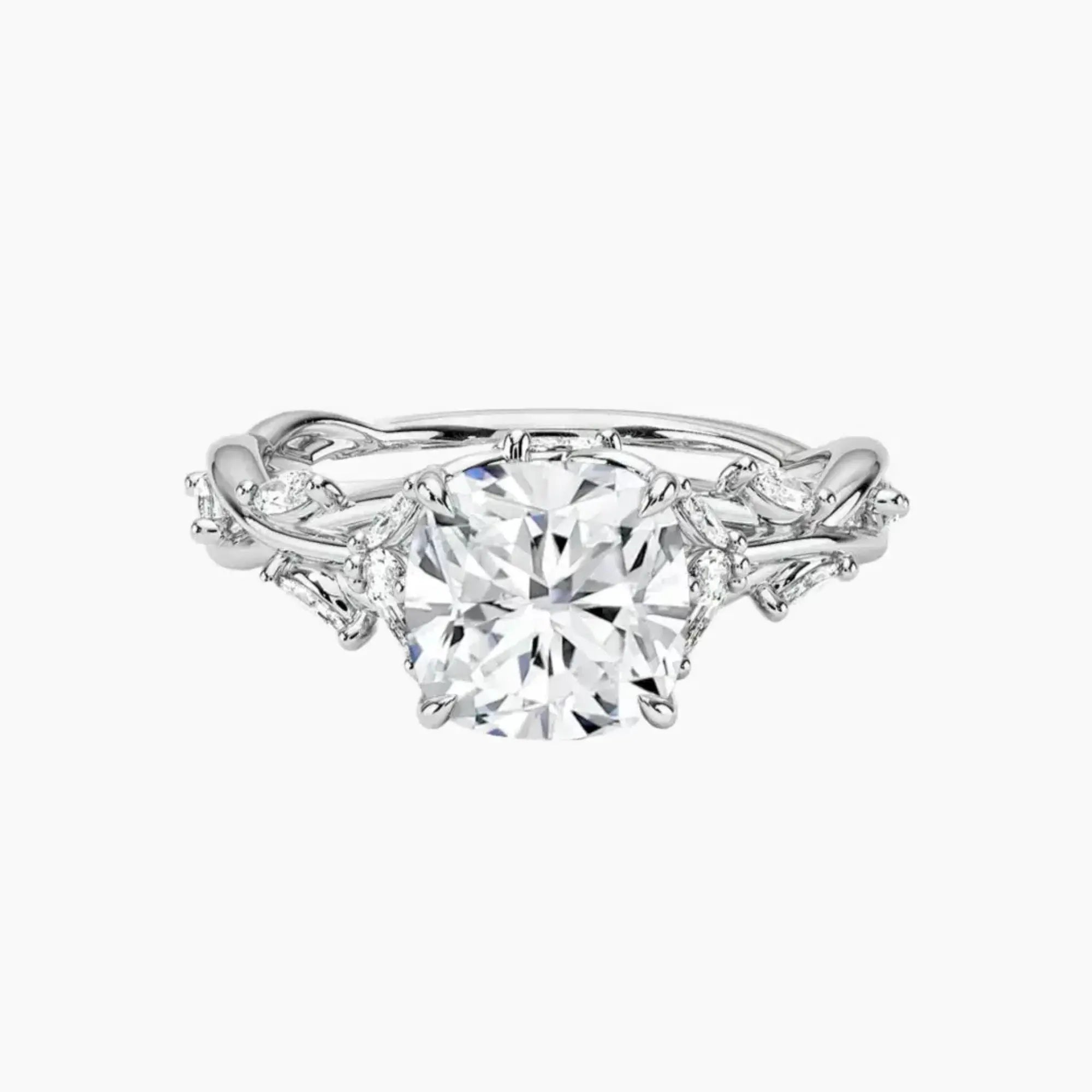 Florence 3.5 Carat Cushion Cut Solitaire Lab Grown Diamond Ring in 14K Rose Gold - View 4