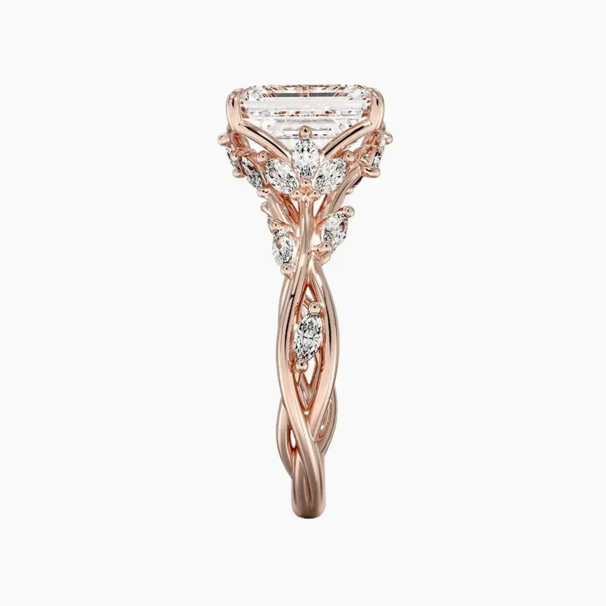 Florence 1 Carat Emerald Cut Solitaire Lab Grown Diamond Ring in Silver - View 6