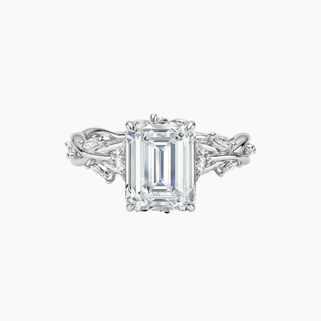 Florence 1 Carat Emerald Cut Solitaire Lab Grown Diamond Ring in Platinum