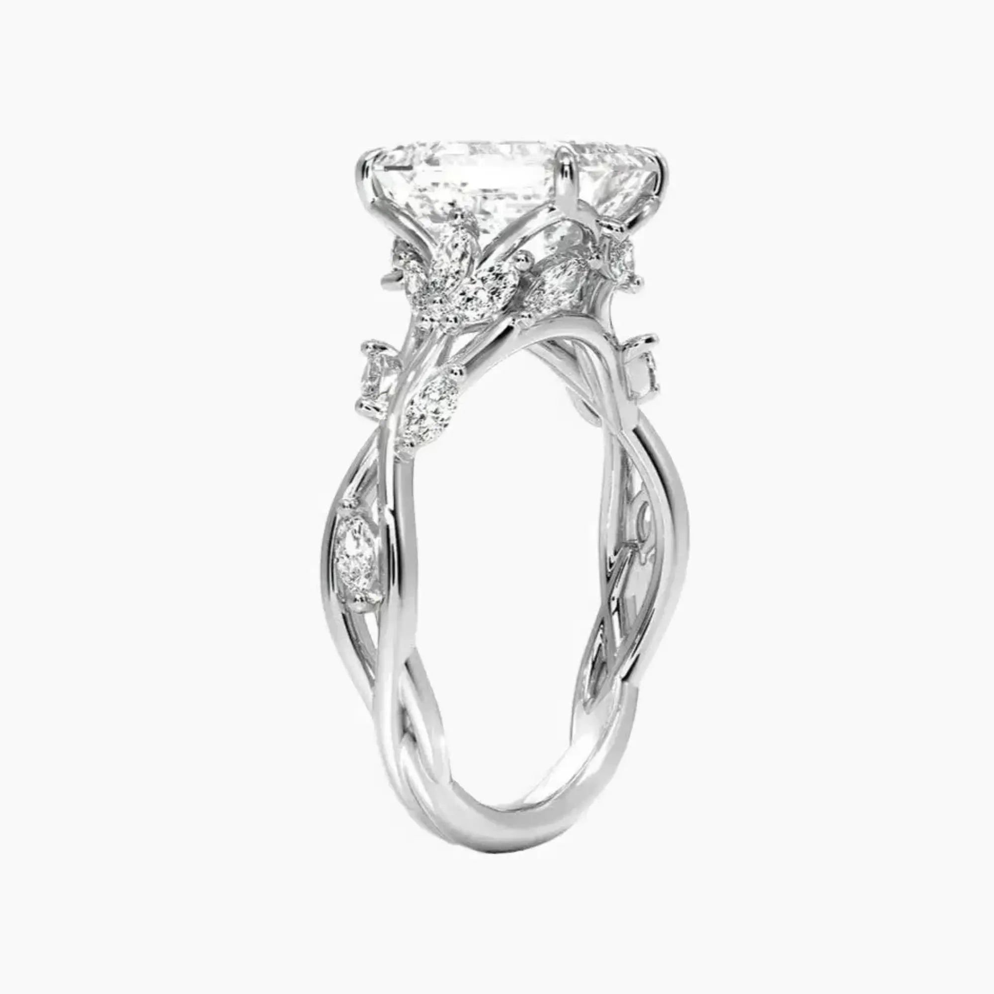 Florence 2 Carat Emerald Cut Solitaire Lab Grown Diamond Ring in 10K Yellow Gold - View 5
