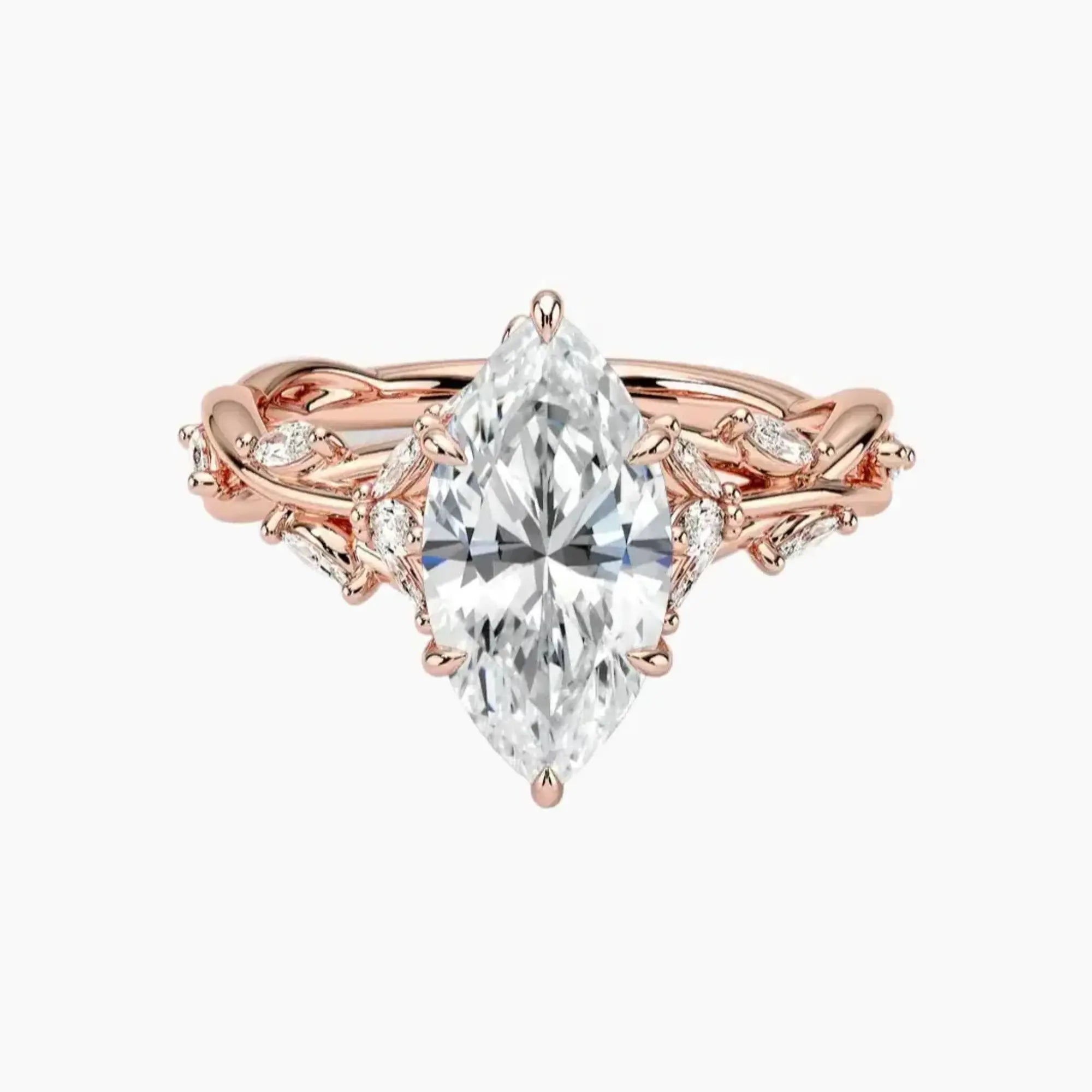 Florence 2 Carat Marquise Cut Solitaire Lab Grown Diamond Ring in 18K White Gold - View 9
