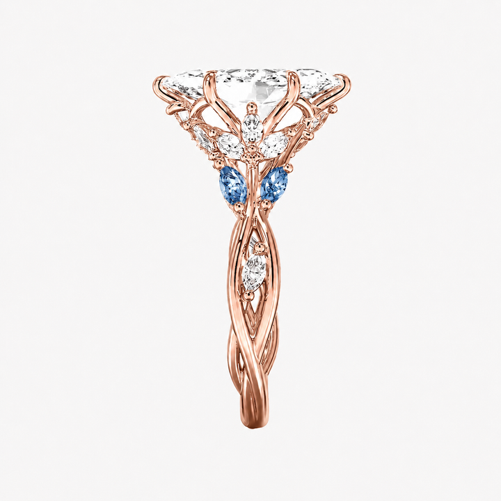 Florence 5 Carat Marquise Cut Solitaire Lab Grown Diamond Ring in 14K Yellow Gold - View 24