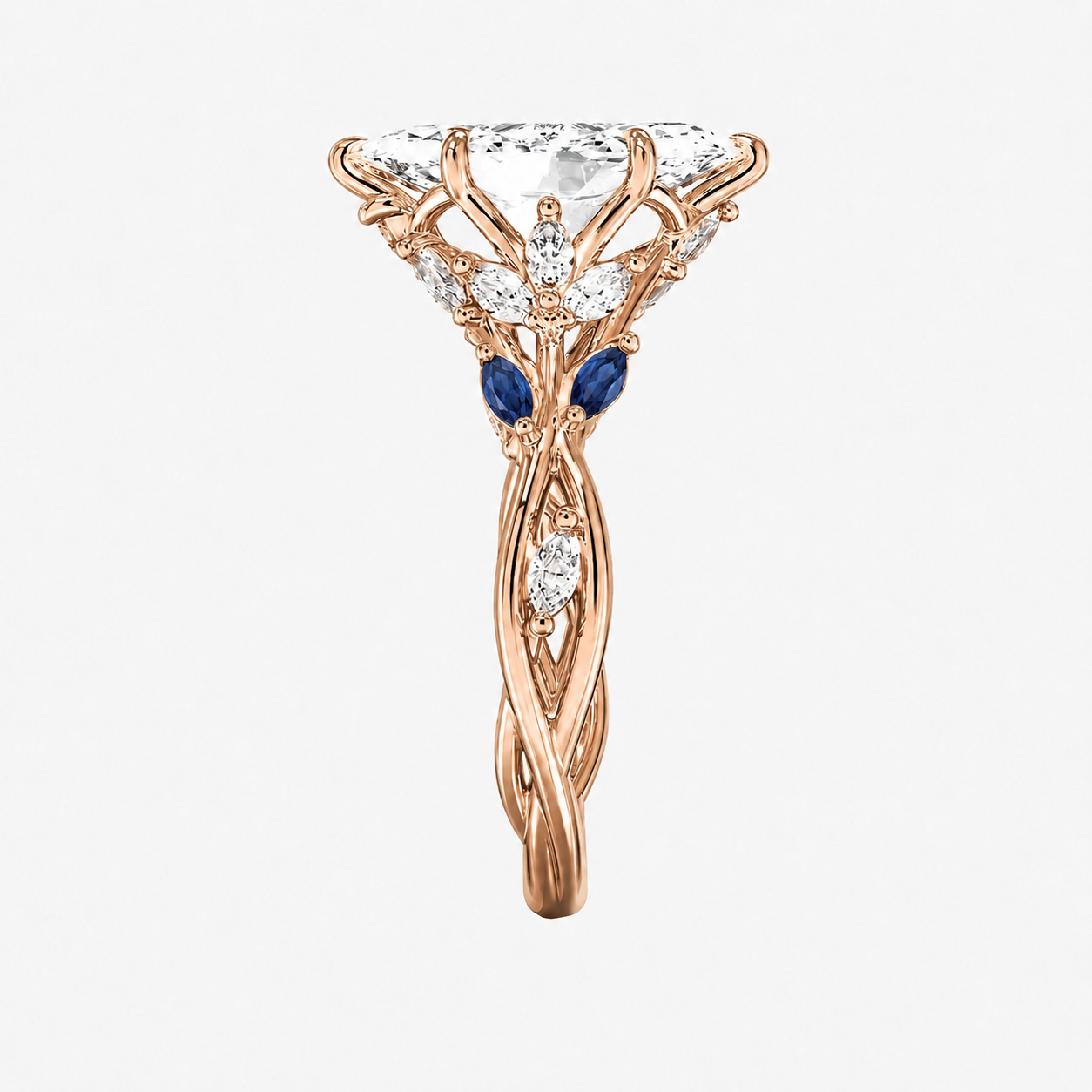 Florence 4 Carat Marquise Cut Solitaire Lab Grown Diamond Ring in Silver - View 15