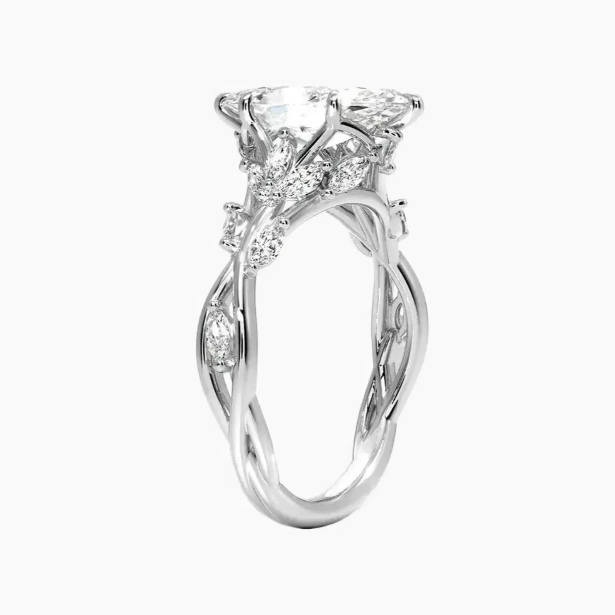Florence 3 Carat Marquise Cut Solitaire Lab Grown Diamond Ring in Platinum - View 2