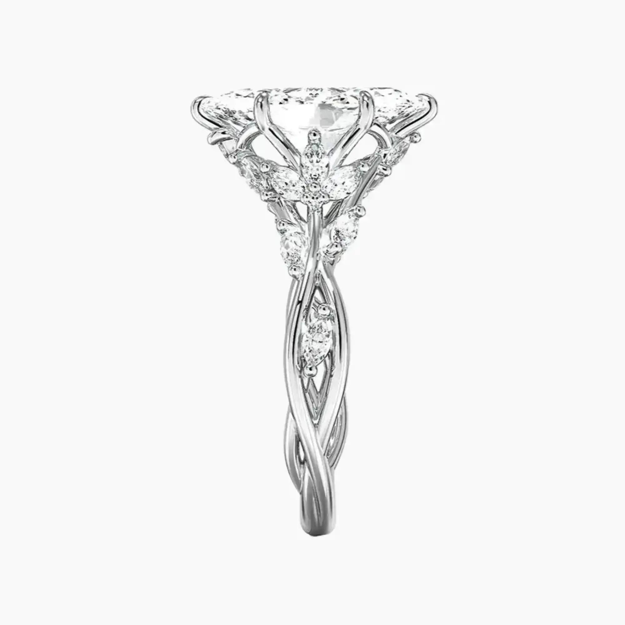 Florence 1 Carat Marquise Cut Solitaire Lab Grown Diamond Ring in Platinum - View 3