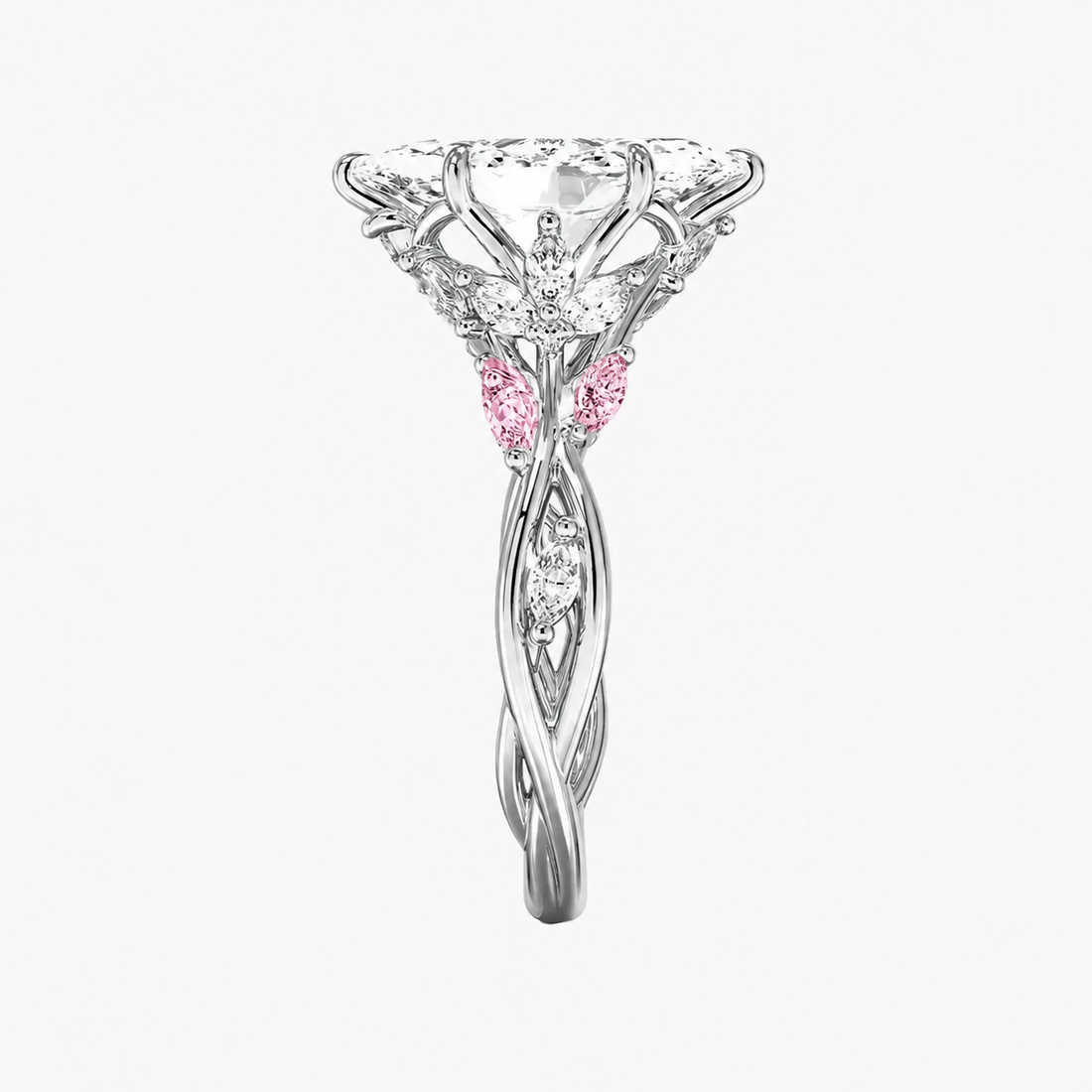 Florence 2.5 Carat Marquise Cut Solitaire Lab Grown Diamond Ring in Silver - View 7