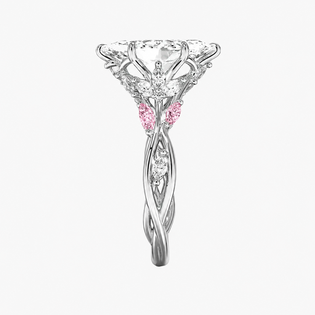 Florence 4 Carat Marquise Cut Solitaire Lab Grown Diamond Ring in Platinum - View 7