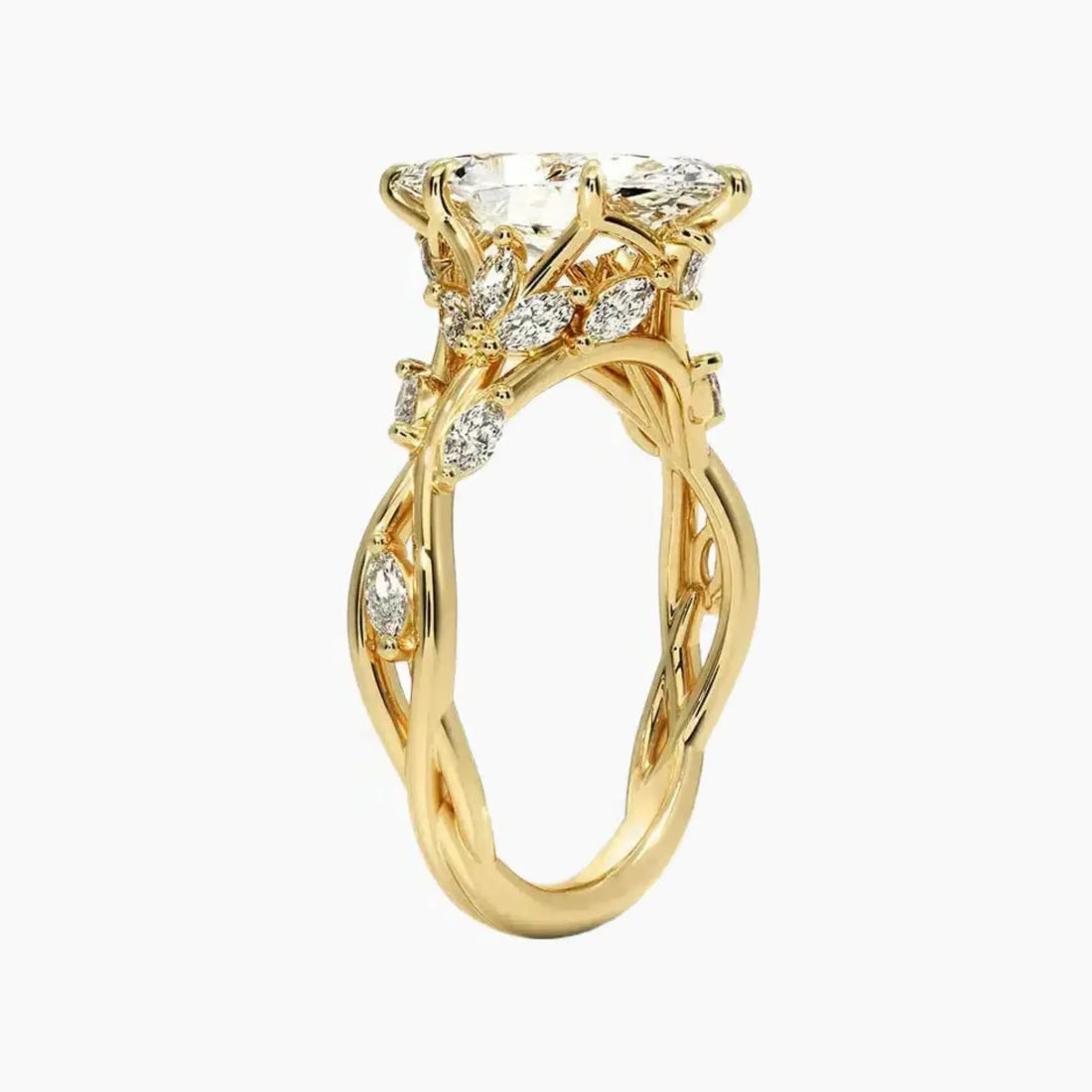 Florence 1 Carat Marquise Cut Solitaire Lab Grown Diamond Ring in 10K Yellow Gold - View 2