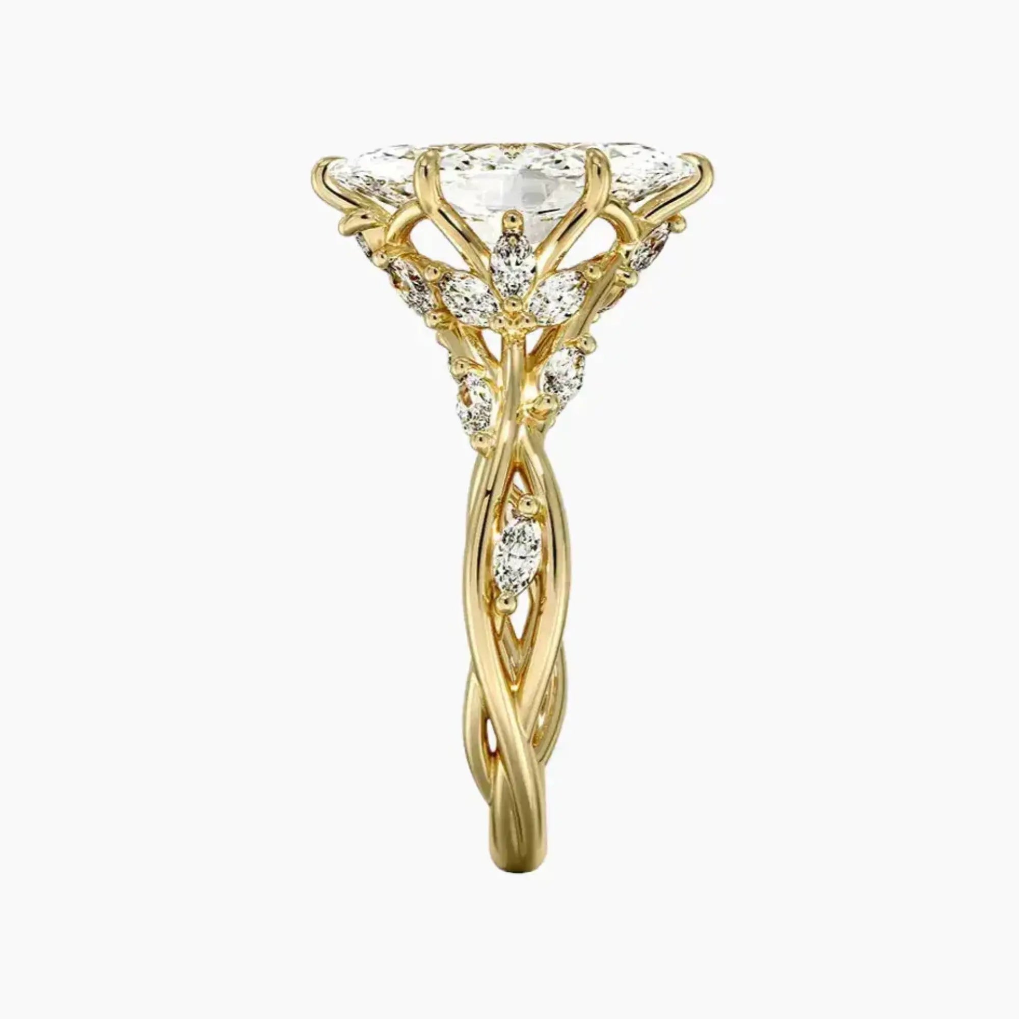 Florence 3.5 Carat Marquise Cut Solitaire Lab Grown Diamond Ring in Silver - View 14