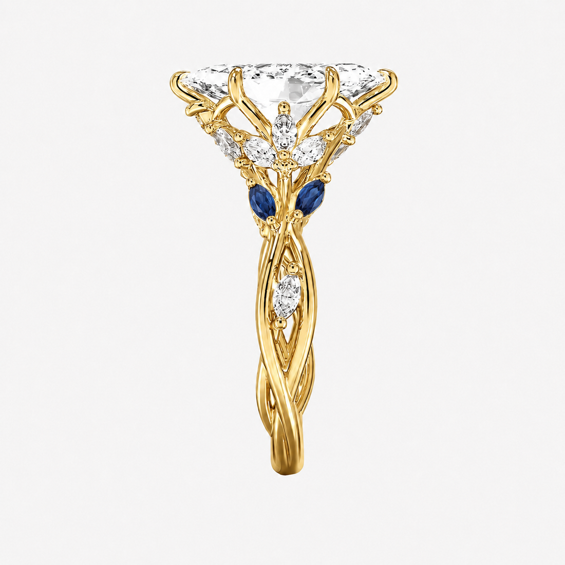 Florence 3.5 Carat Marquise Cut Solitaire Lab Grown Diamond Ring in Silver - View 20