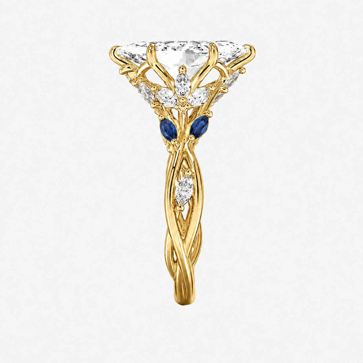 Florence 4.5 Carat Marquise Cut Solitaire Lab Grown Diamond Ring in Silver - View 20