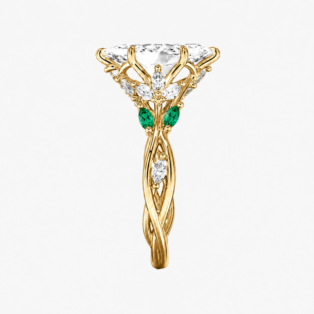 Florence 4 Carat Marquise Cut Solitaire Lab Grown Diamond Ring in 10K Yellow Gold - View 6