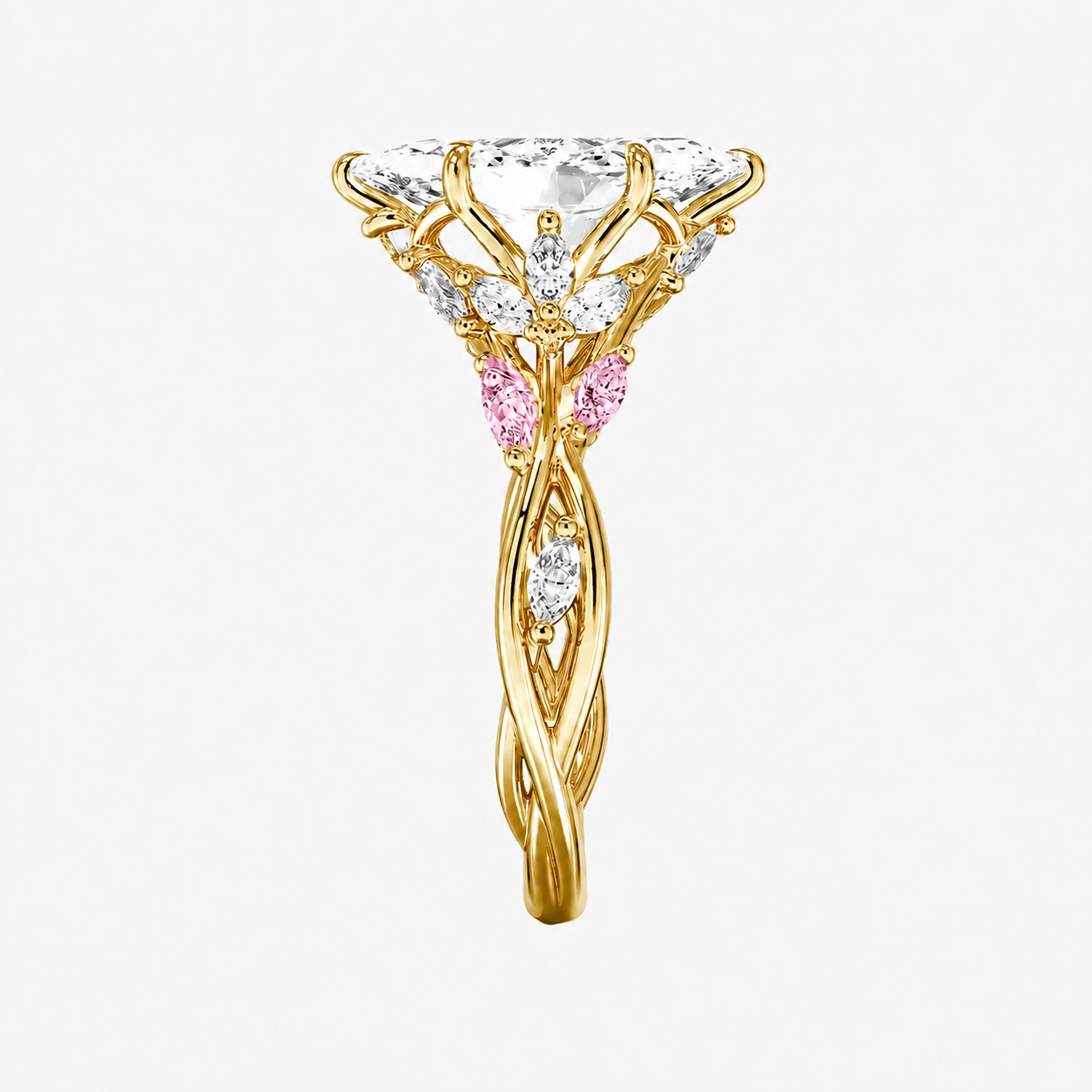 Florence 3 Carat Marquise Cut Solitaire Lab Grown Diamond Ring in Platinum - View 23