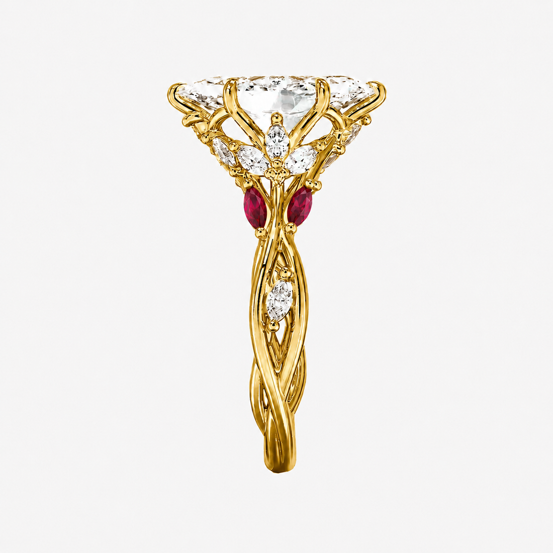 Florence 2 Carat Marquise Cut Solitaire Lab Grown Diamond Ring in 10K Rose Gold - View 21