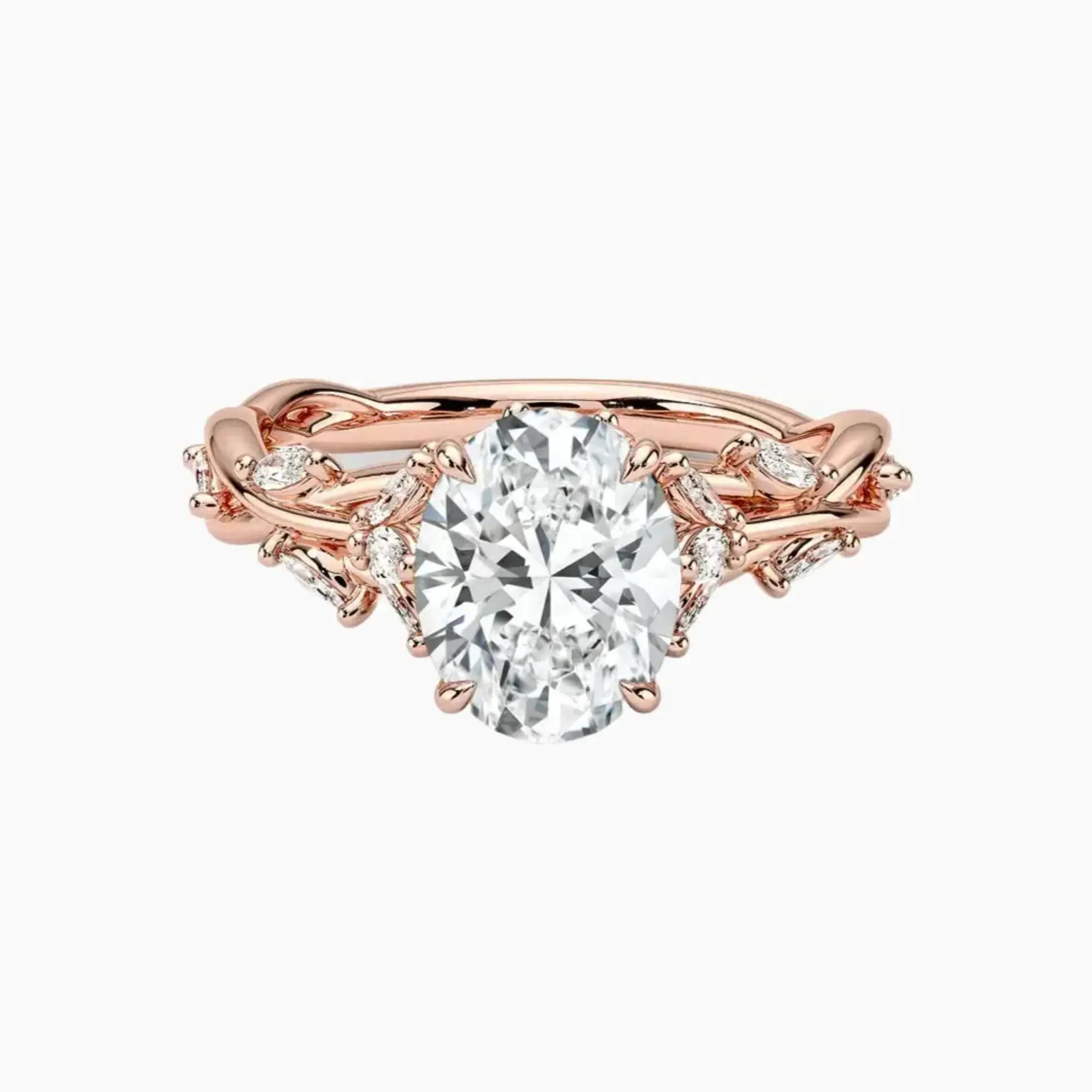 Florence 2.5 Carat Oval Cut Solitaire Lab Grown Diamond Ring in 10K Rose Gold