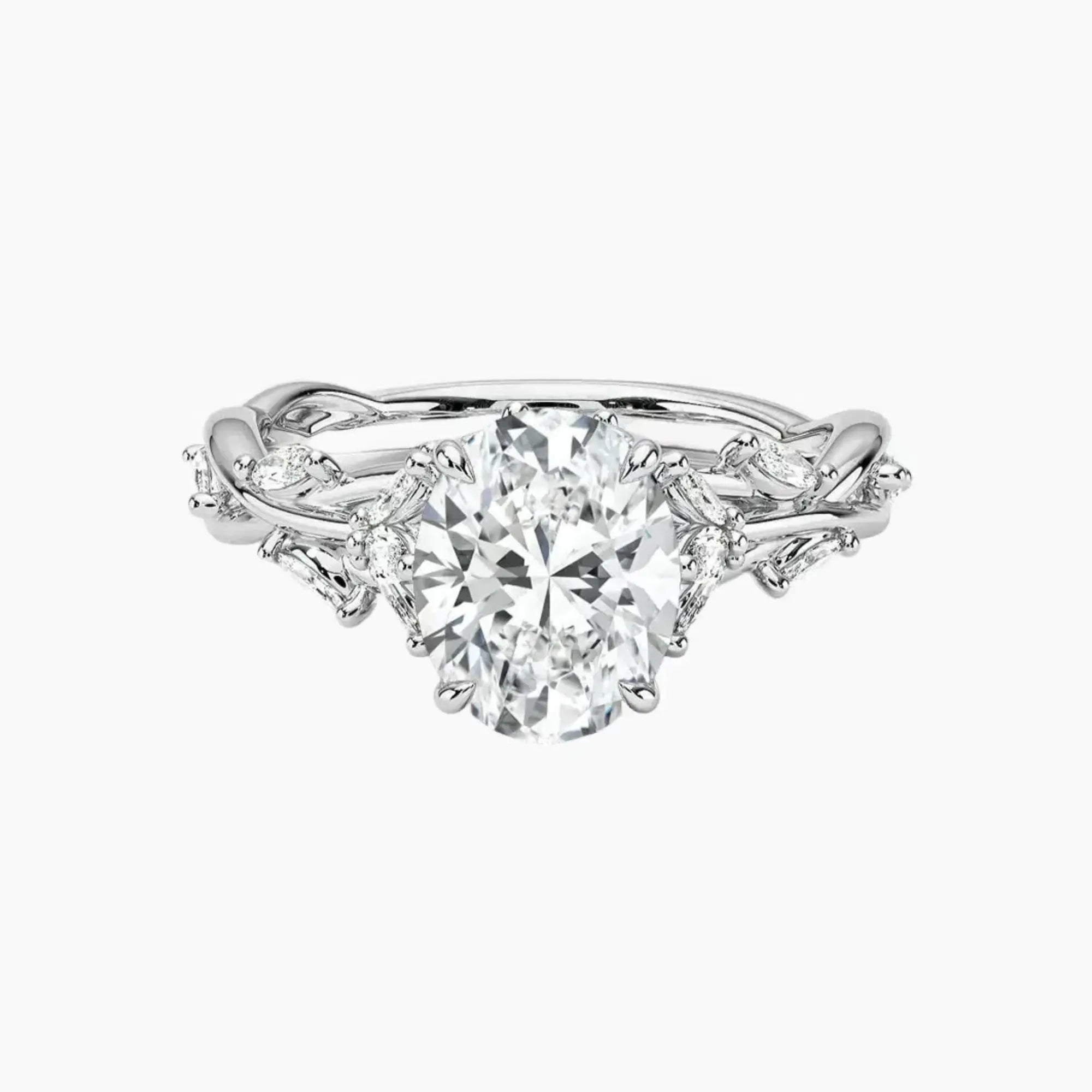 Florence 1 Carat Oval Cut Solitaire Lab Grown Diamond Ring in 10K White Gold