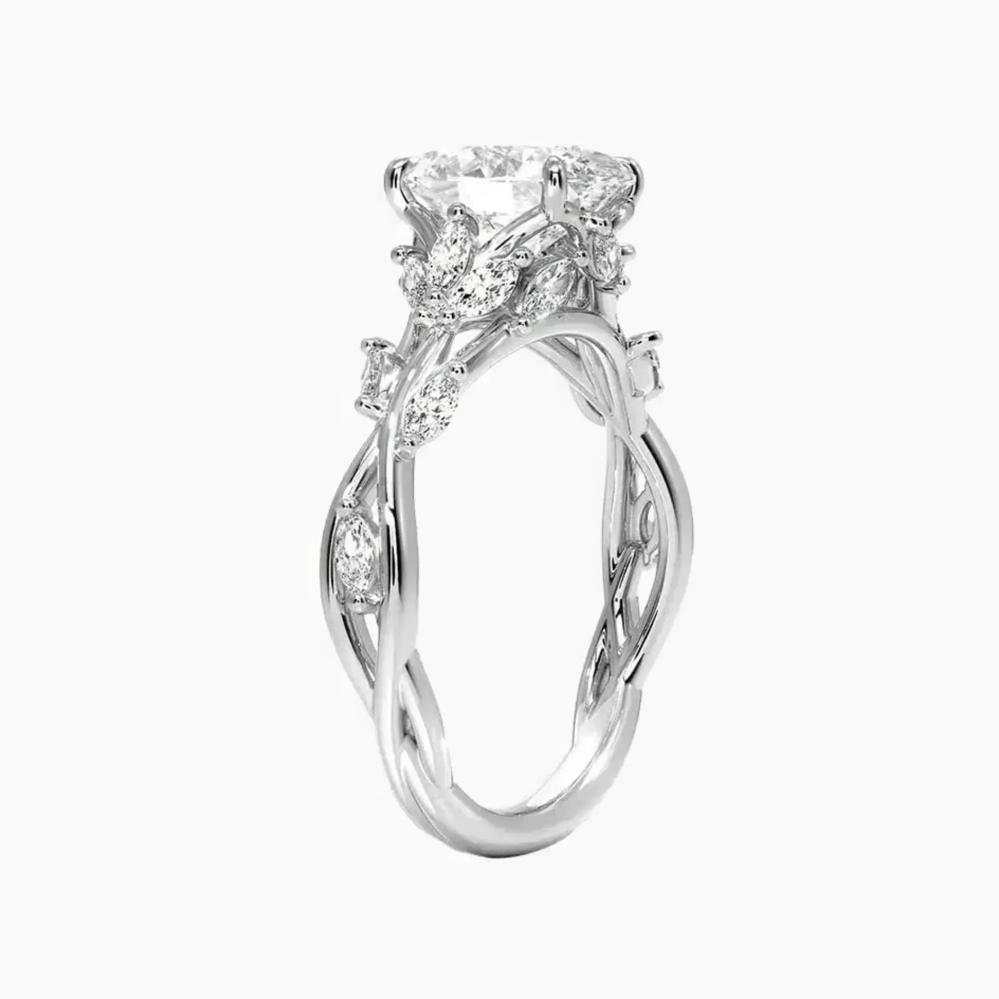 Florence 4 Carat Oval Cut Solitaire Lab Grown Diamond Ring in 10K Rose Gold - View 5