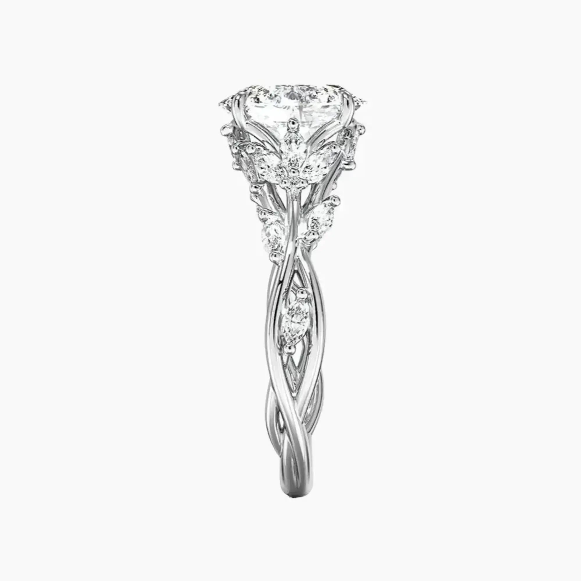 Florence 2 Carat Oval Cut Solitaire Lab Grown Diamond Ring in 10K Yellow Gold - View 6
