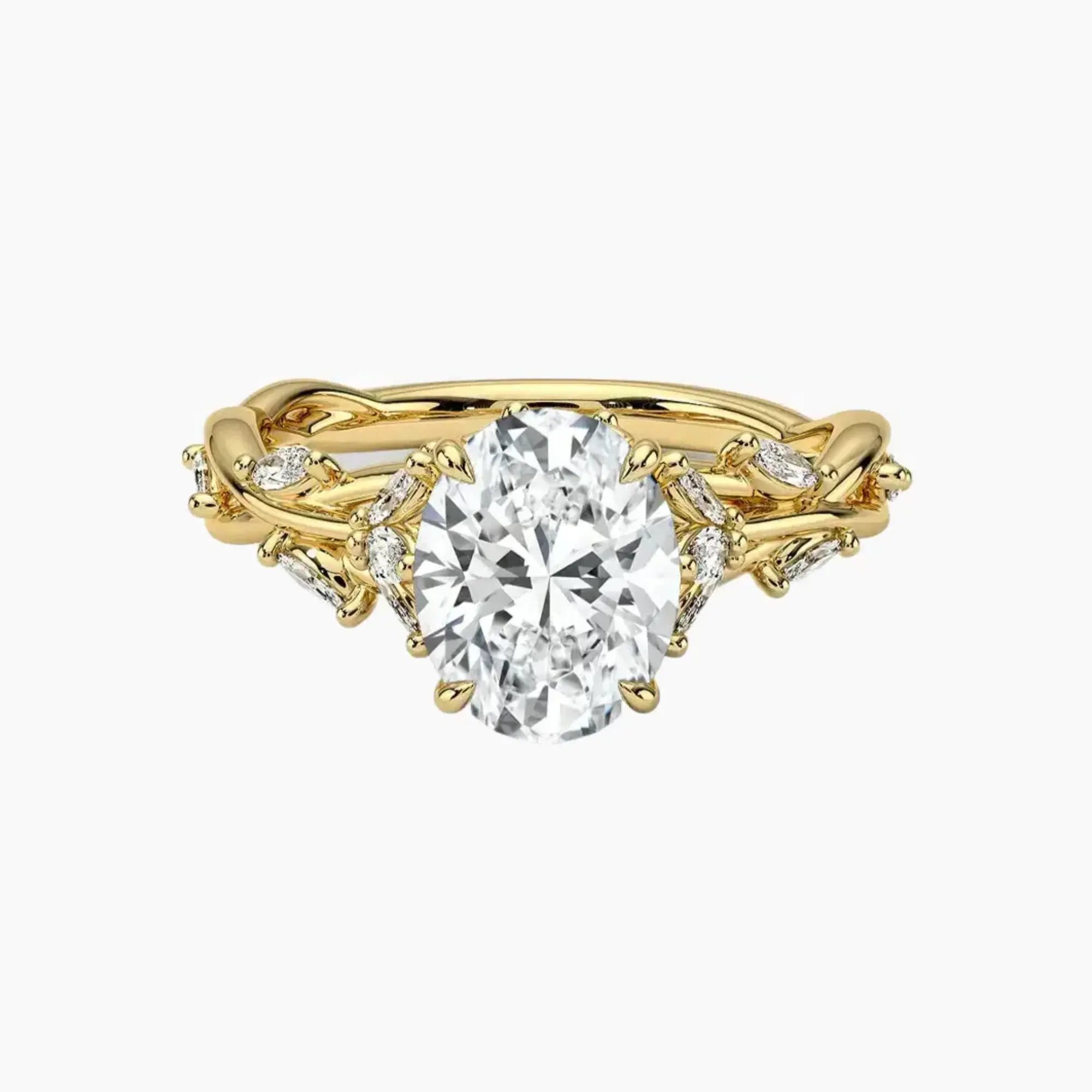 Florence 1 Carat Oval Cut Solitaire Lab Grown Diamond Ring in 10K White Gold - View 7