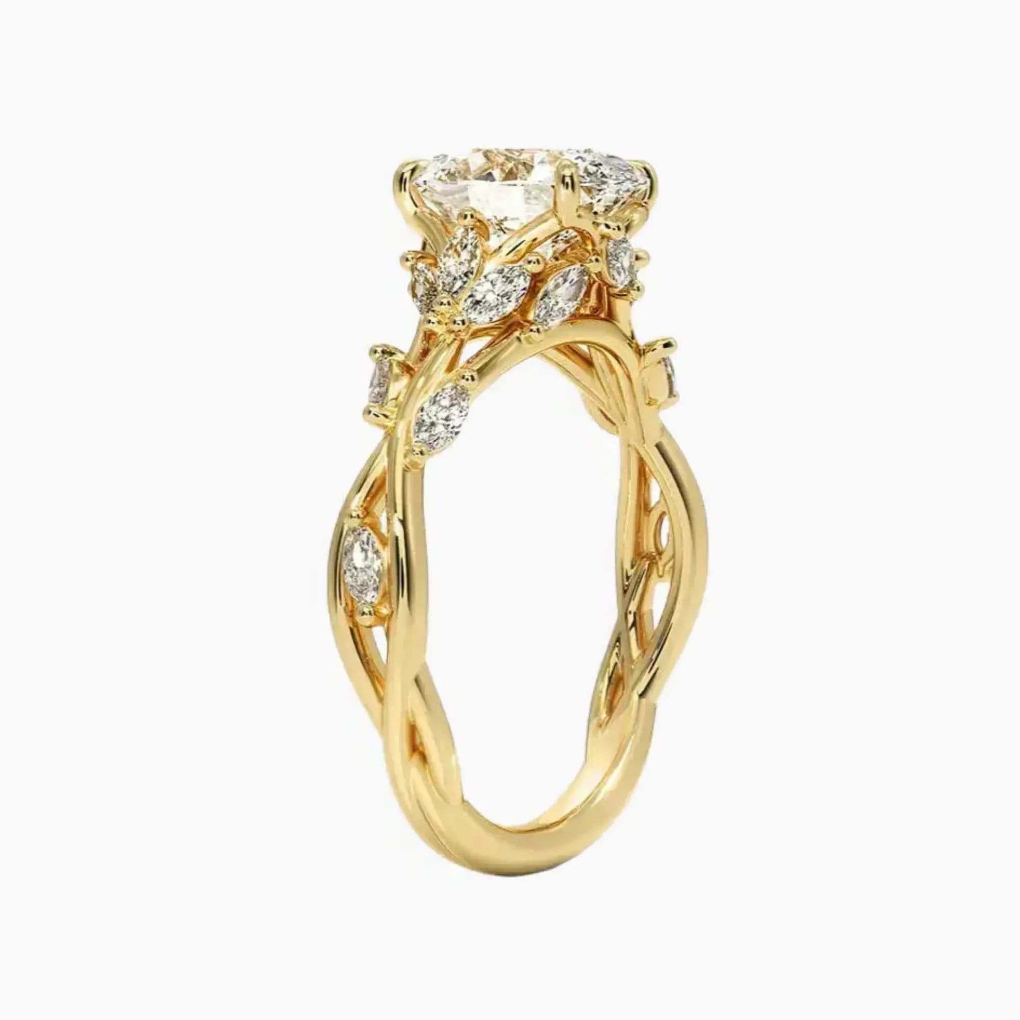Melia Oval Designer 1.5 Carat Lab Grown Diamond Engagement Ring in 18K Rose Gold