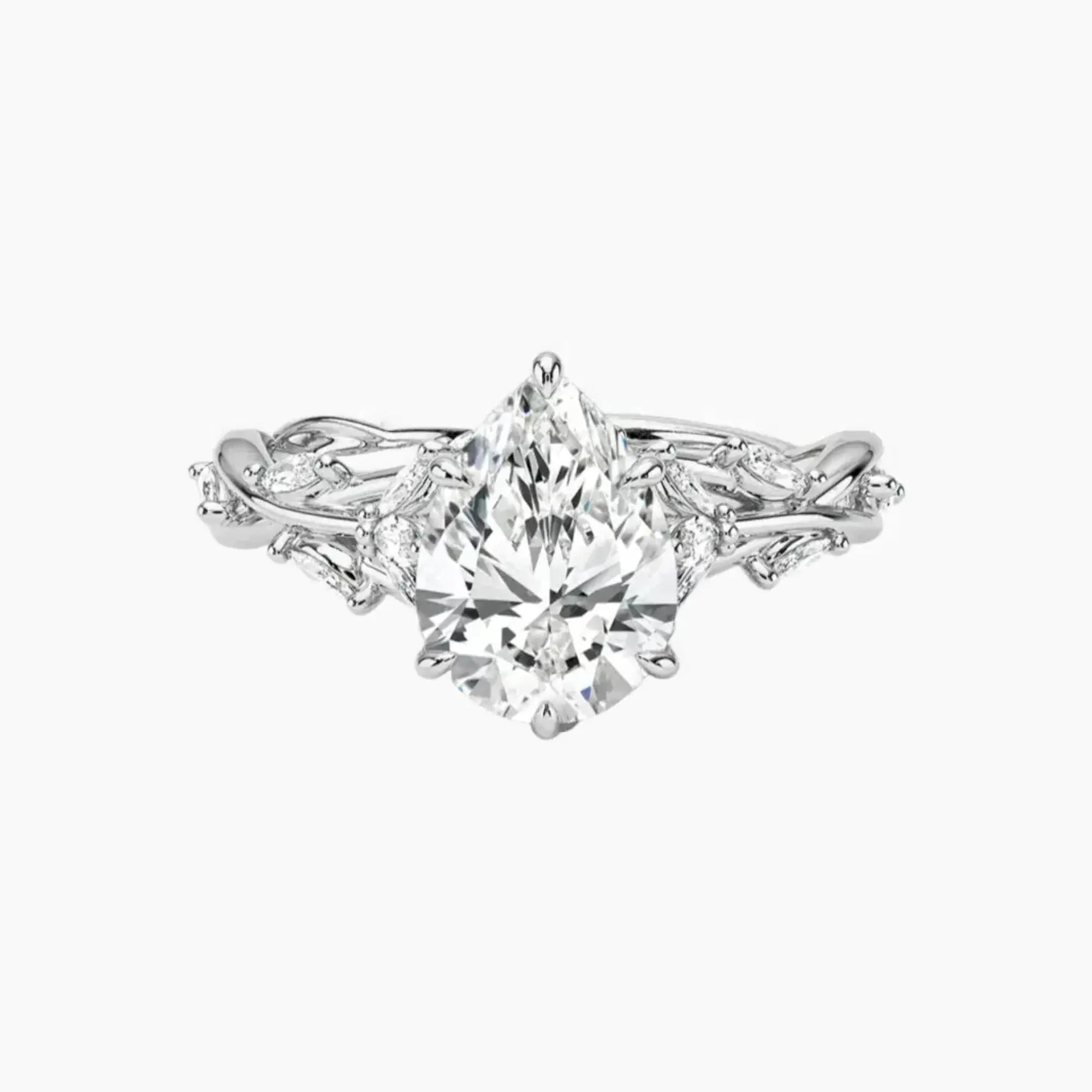 Florence 4 Carat Pear Cut Solitaire Lab Grown Diamond Ring in 14K Rose Gold - View 4