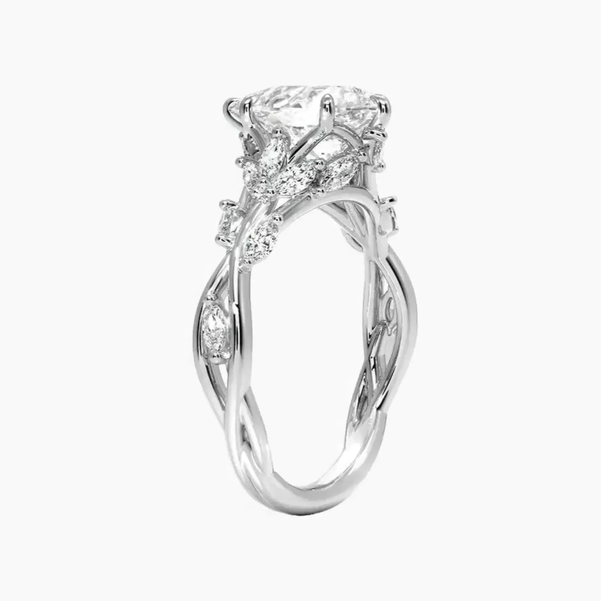 Florence 1.5 Carat Pear Cut Solitaire Lab Grown Diamond Ring in 14K White Gold - View 2