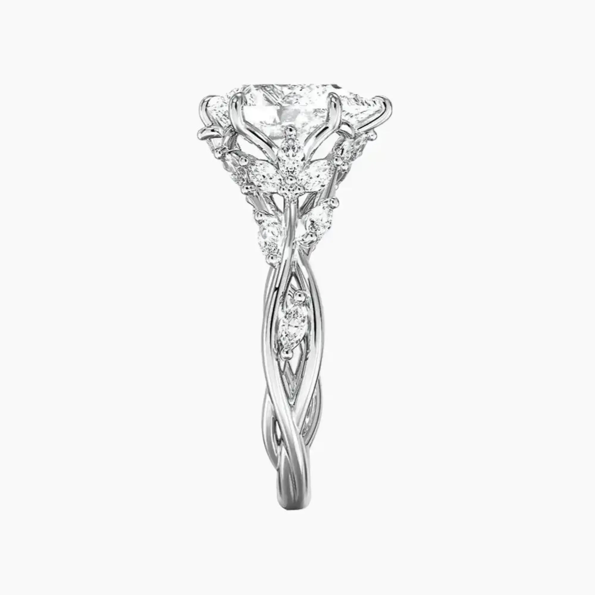 Florence 4.5 Carat Pear Cut Solitaire Lab Grown Diamond Ring in 14K Rose Gold - View 6