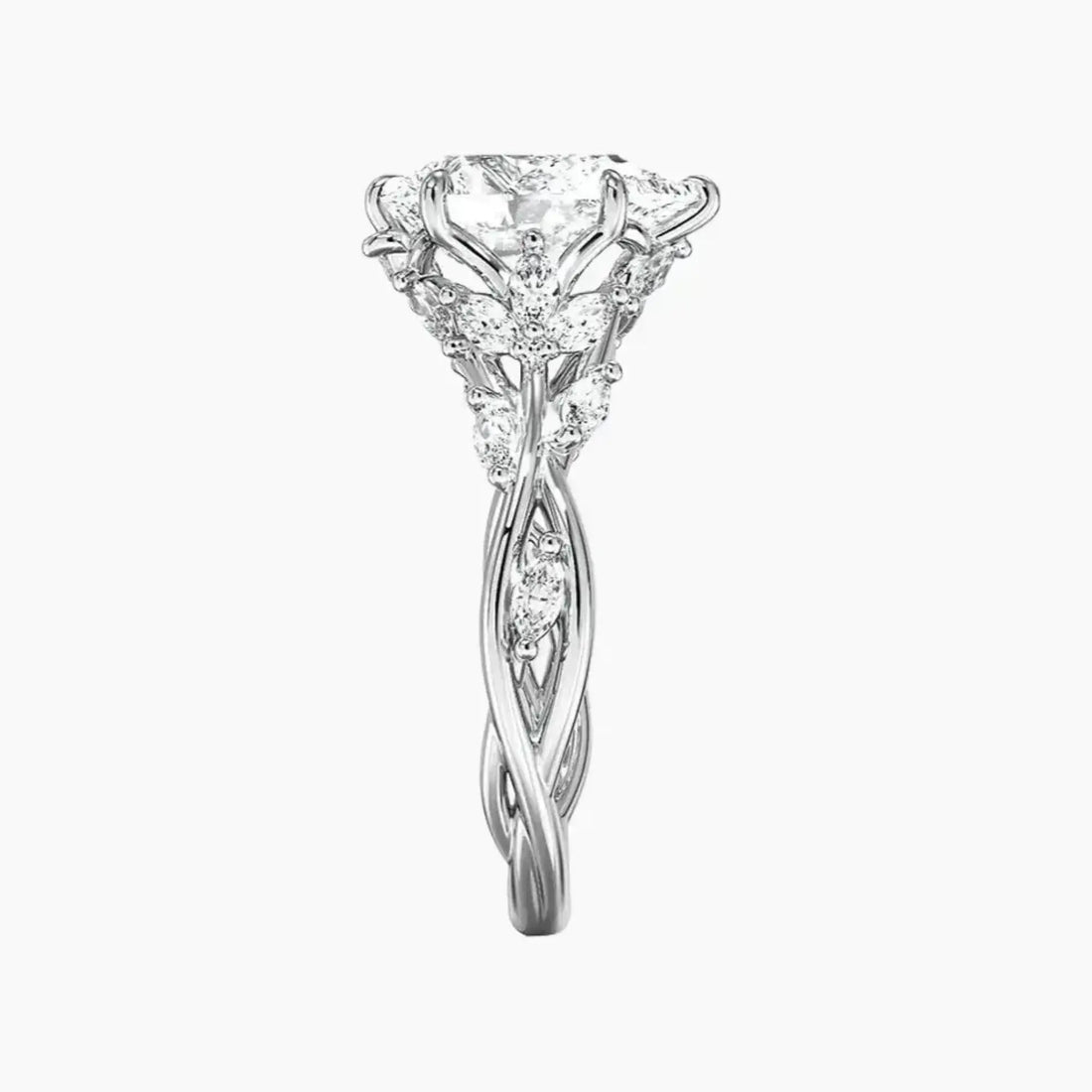 Florence 3 Carat Pear Cut Solitaire Lab Grown Diamond Ring in 10K Yellow Gold - View 6