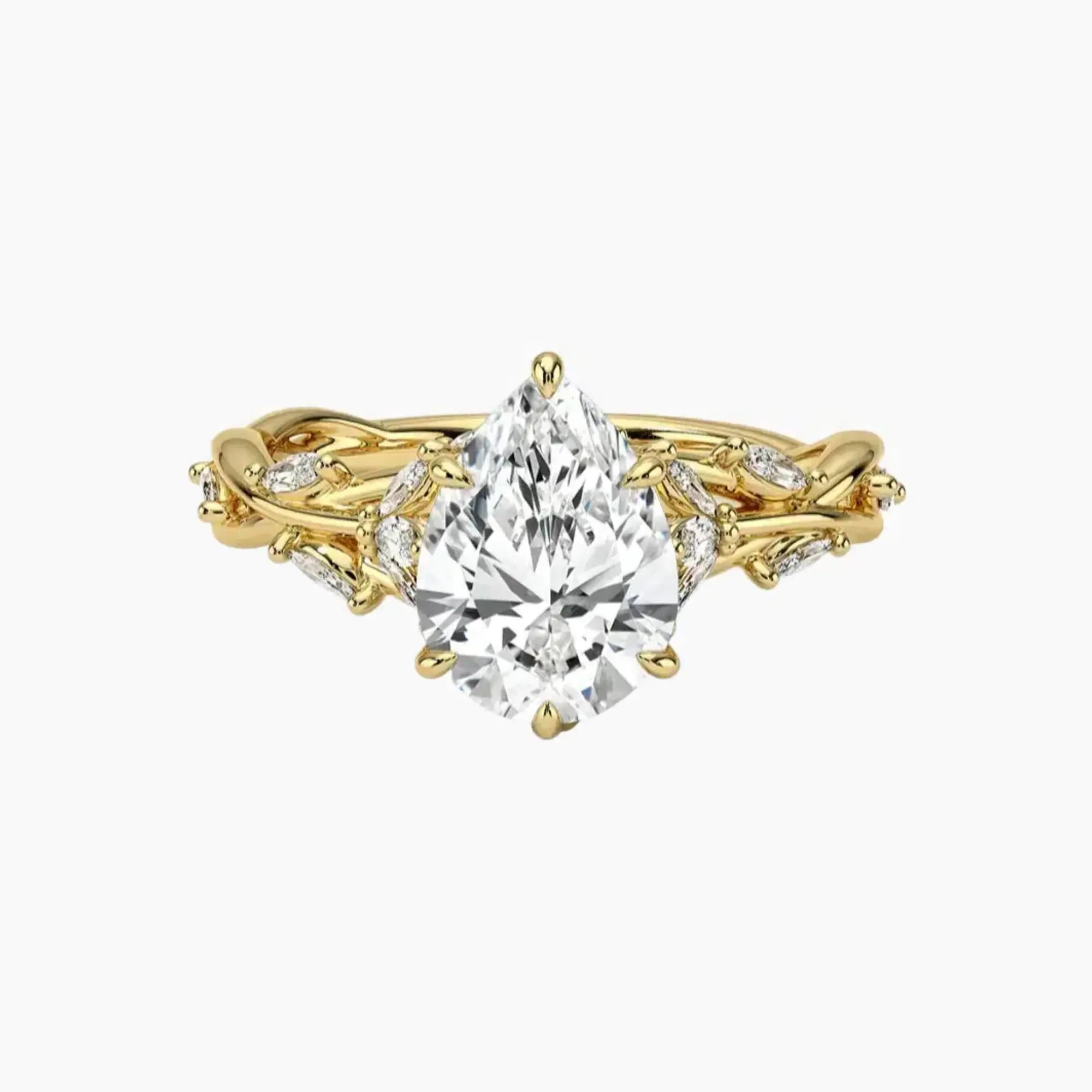Florence 5 Carat Pear Cut Solitaire Lab Grown Diamond Ring in Platinum - View 7