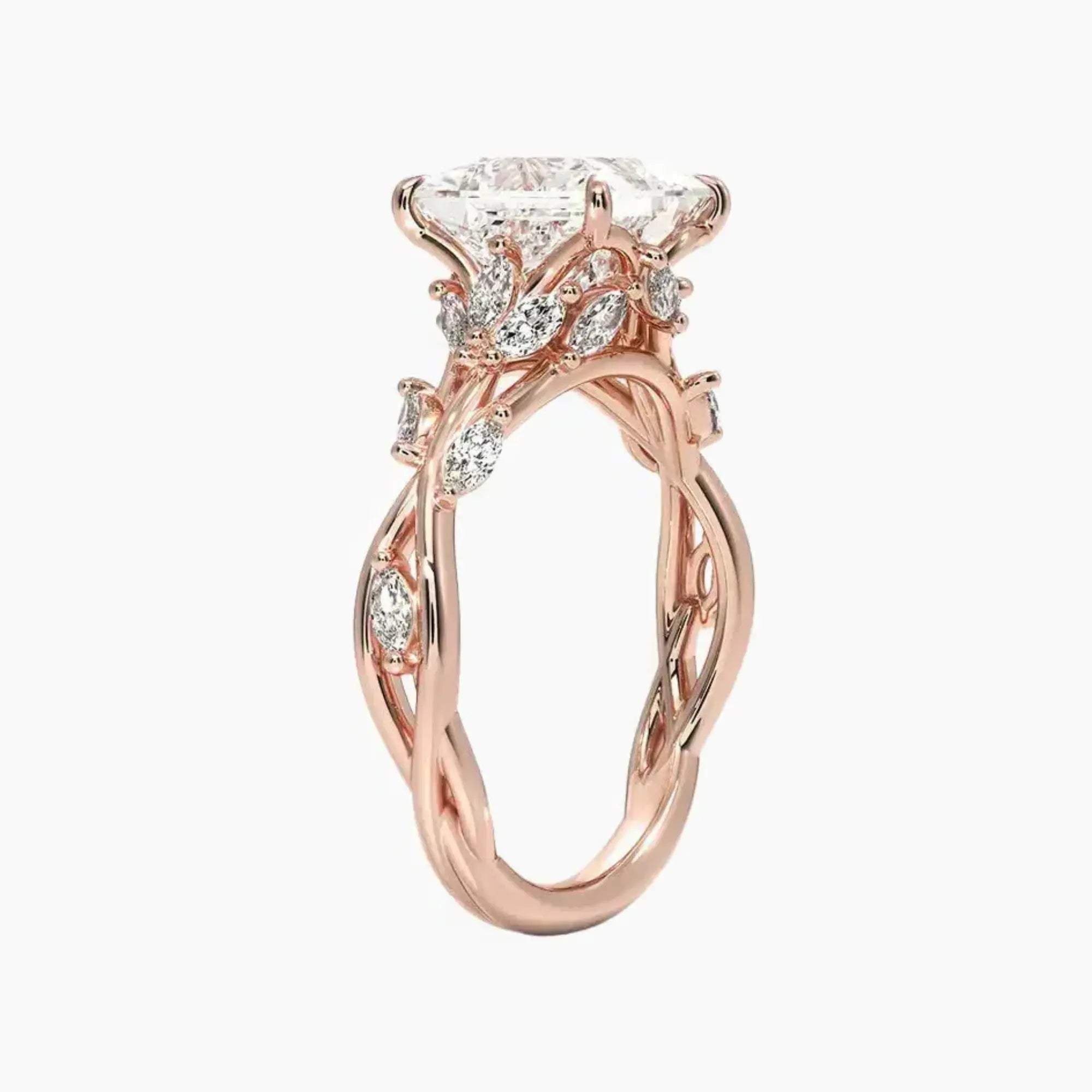 Florence 3 Carat Princess Cut Solitaire Lab Grown Diamond Ring in Silver - View 5