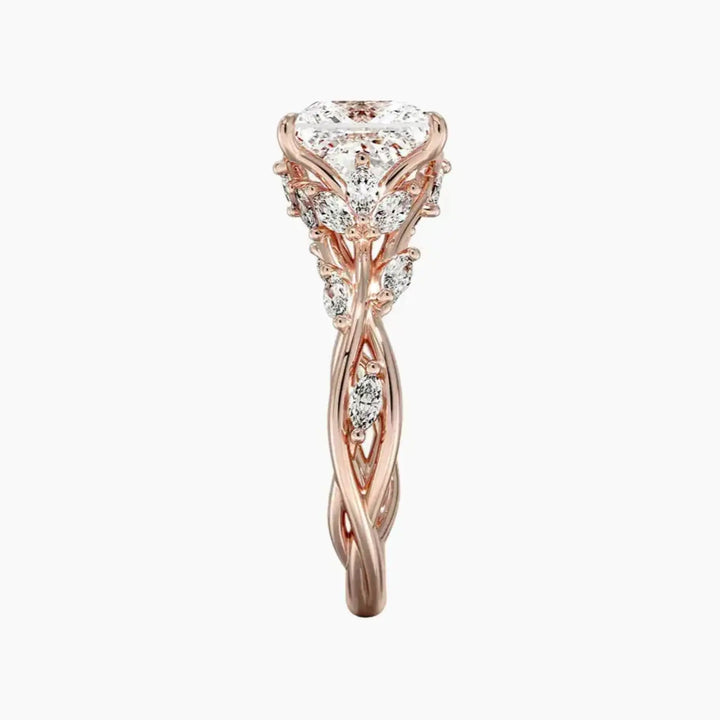 Florence 3 Carat Princess Cut Solitaire Lab Grown Diamond Ring in 14K Yellow Gold - View 9
