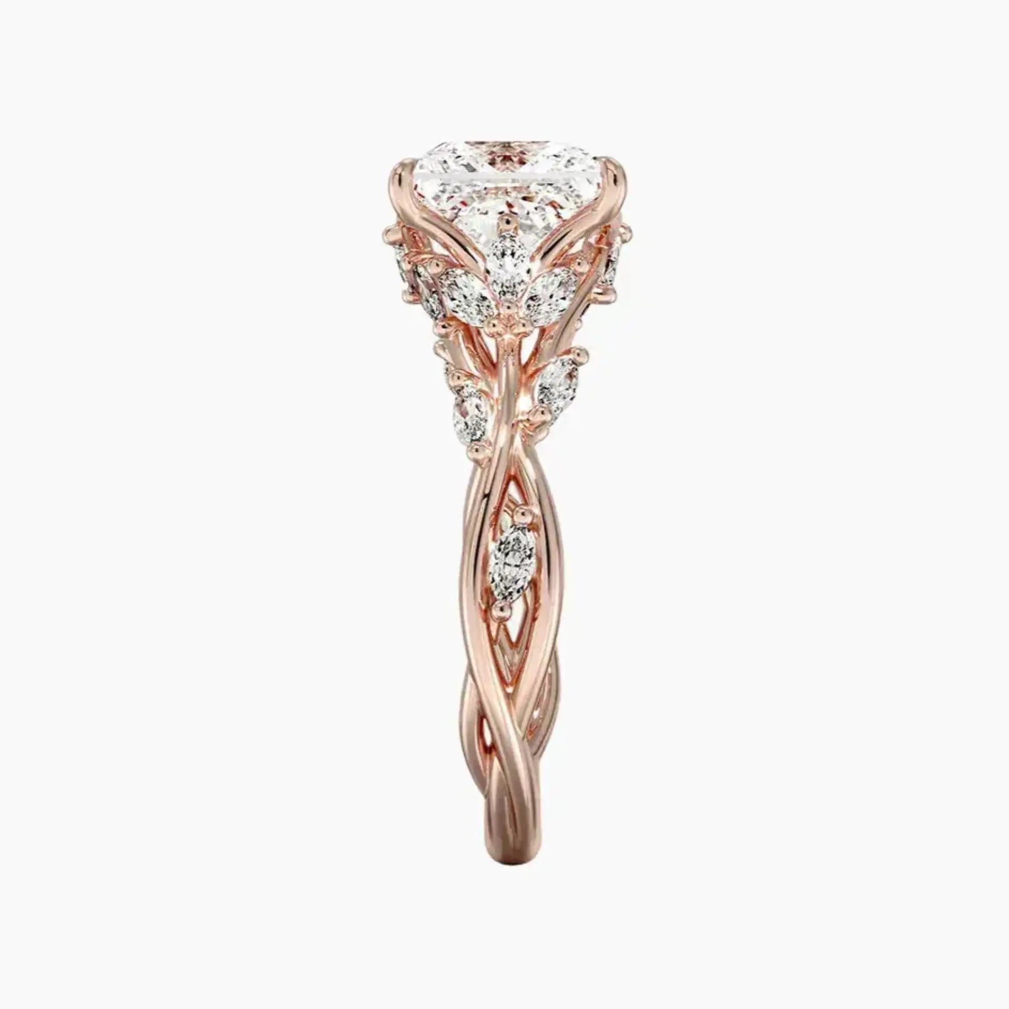 Florence 4.5 Carat Princess Cut Solitaire Lab Grown Diamond Ring in 10K Yellow Gold - View 9