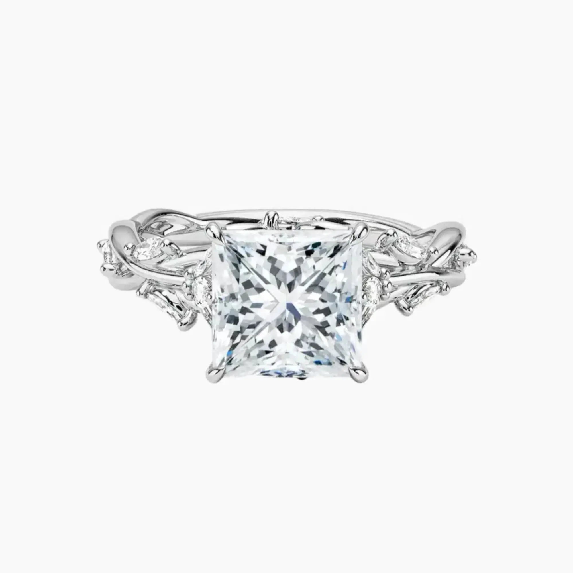 Florence 4.5 Carat Princess Cut Solitaire Lab Grown Diamond Ring in Silver