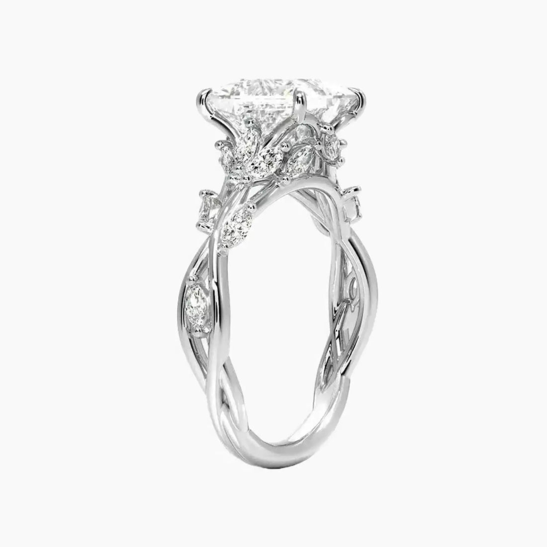 Florence 1 Carat Princess Cut Solitaire Lab Grown Diamond Ring in Silver - View 2