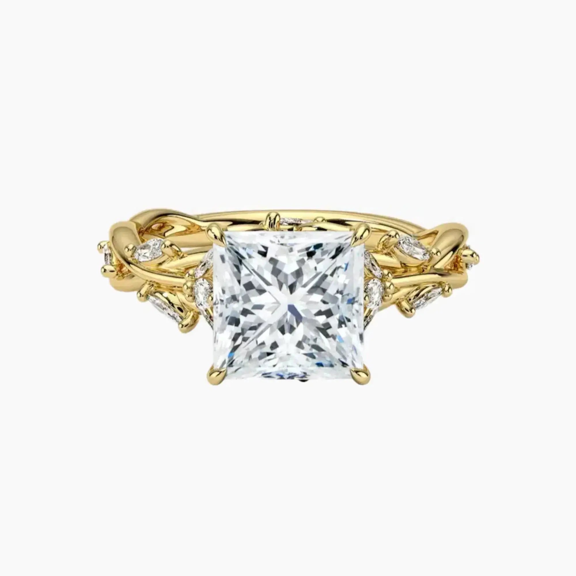 Florence 3 Carat Princess Cut Solitaire Lab Grown Diamond Ring in Silver - View 7