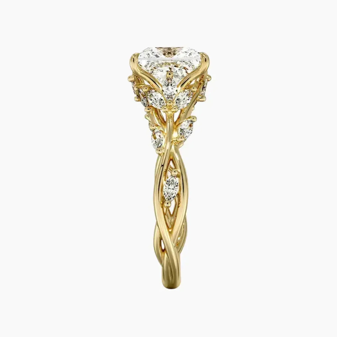 Florence 5 Carat Princess Cut Solitaire Lab Grown Diamond Ring in Silver - View 9