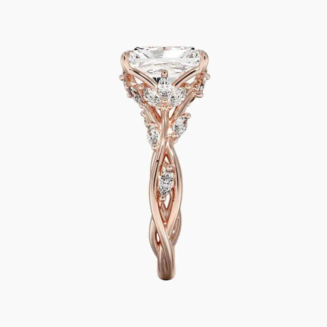 Florence 4 Carat Radiant Cut Solitaire Lab Grown Diamond Ring in Silver - View 6