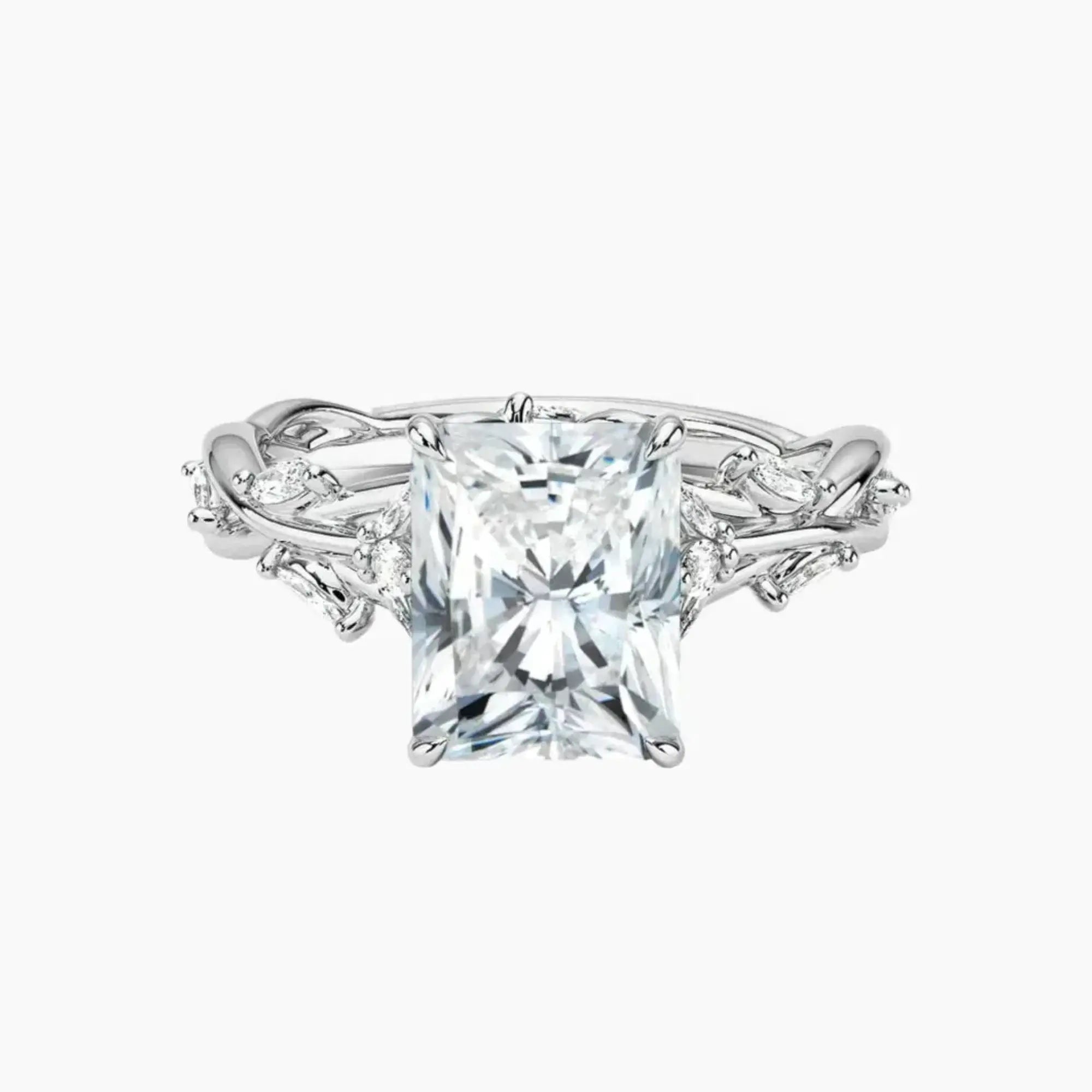Florence 2 Carat Radiant Cut Solitaire Lab Grown Diamond Ring in 14K White Gold