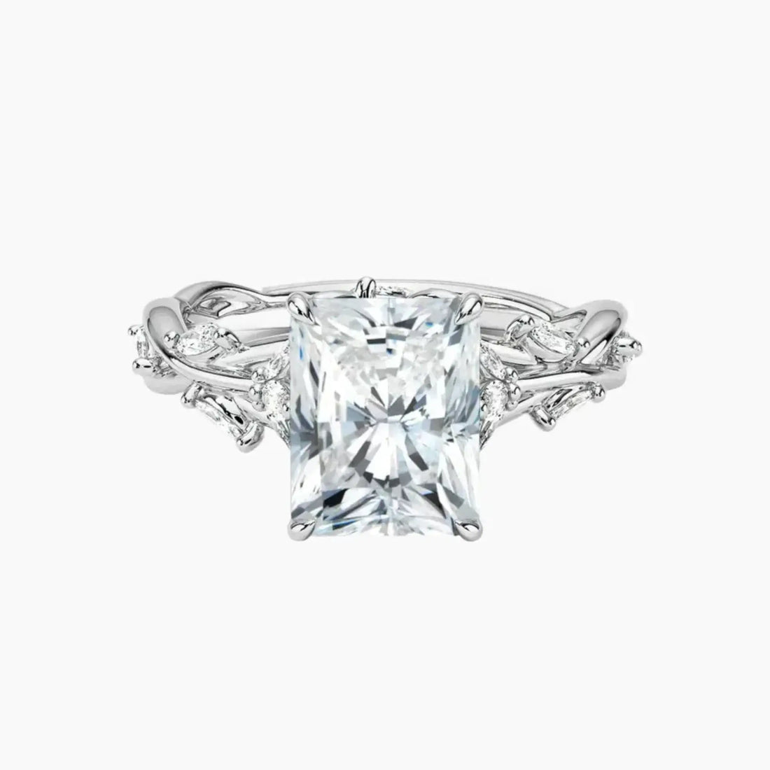 Florence 2 Carat Radiant Cut Solitaire Lab Grown Diamond Ring in 14K White Gold