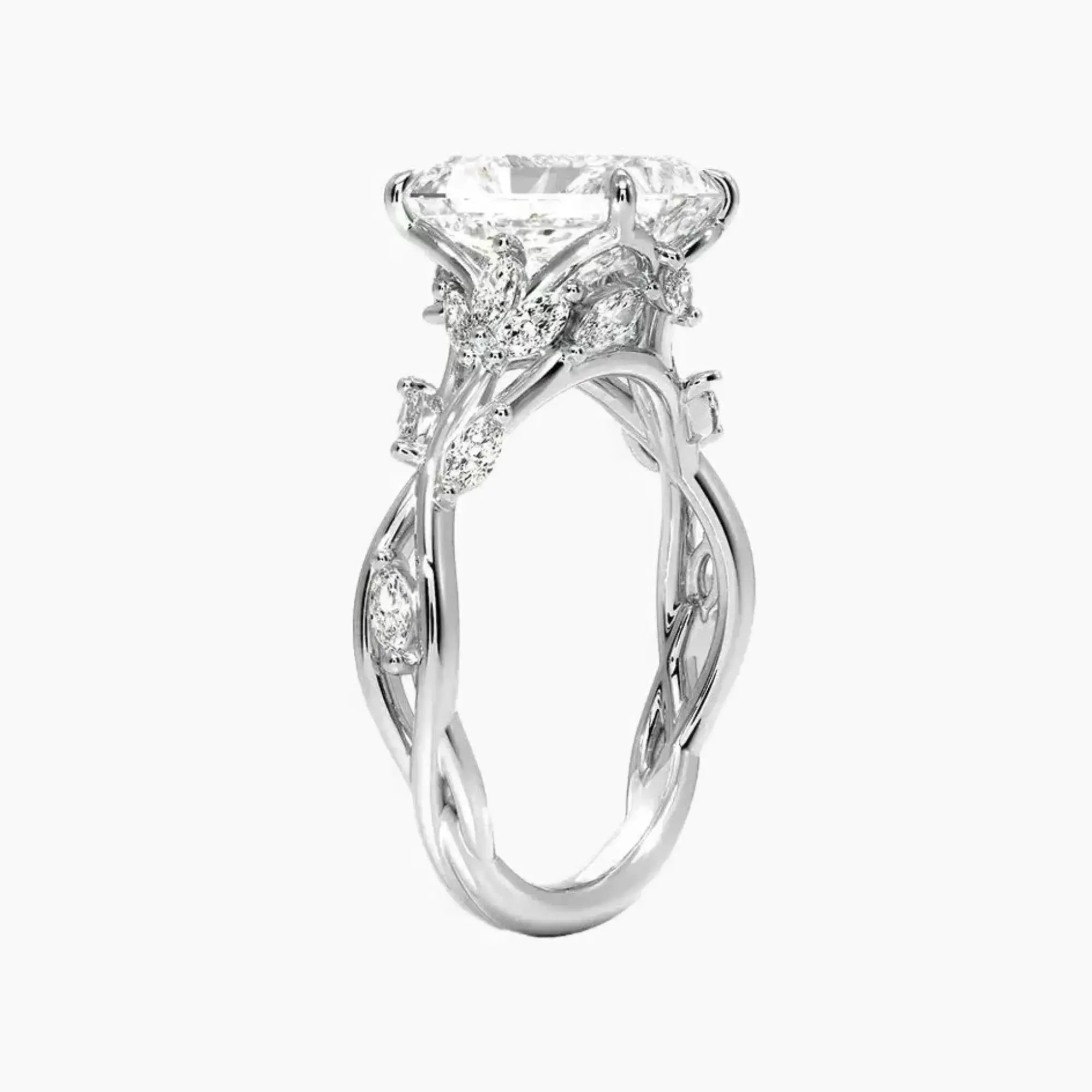 Florence 4 Carat Radiant Cut Solitaire Lab Grown Diamond Ring in 14K Rose Gold - View 5