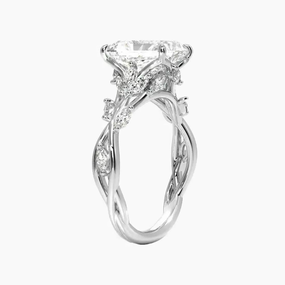 Florence 1 Carat Radiant Cut Solitaire Lab Grown Diamond Ring in 18K White Gold - View 2