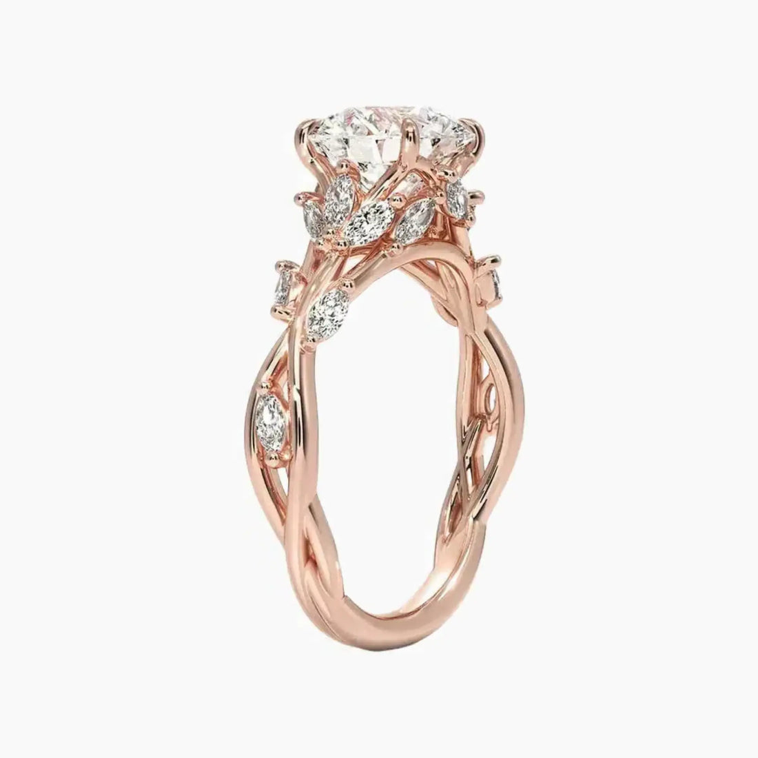 Florence 2 Carat Round Cut Solitaire Lab Grown Diamond Ring in 14K Rose Gold - View 2